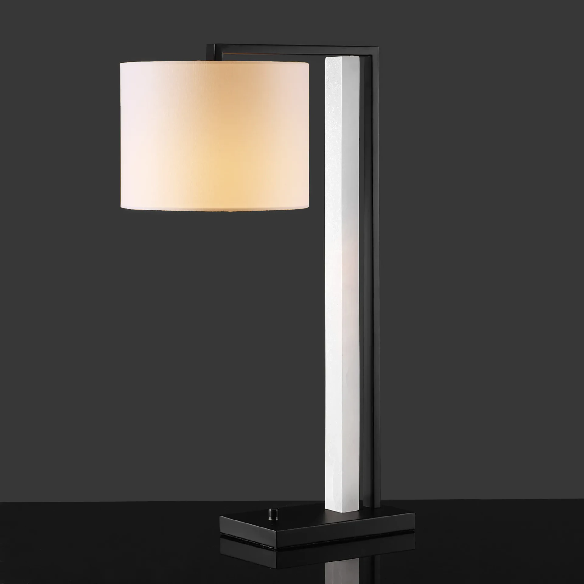 Katryna Alabaster Table Lamp in Black / White