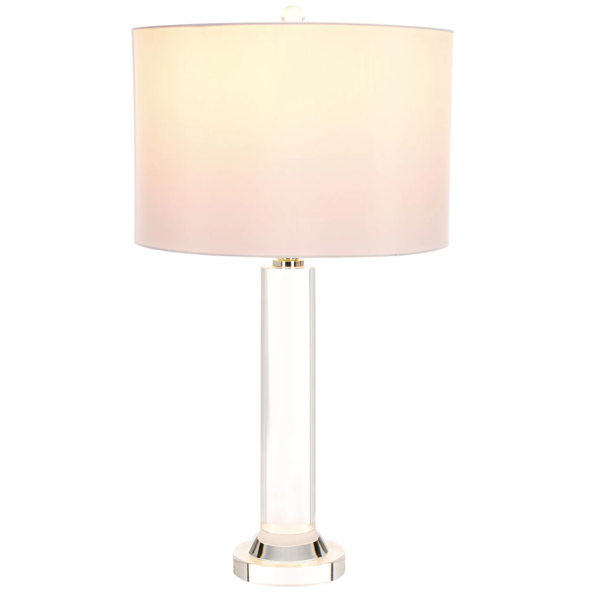 Saravia Crystal Table Lamp in Nickel / White