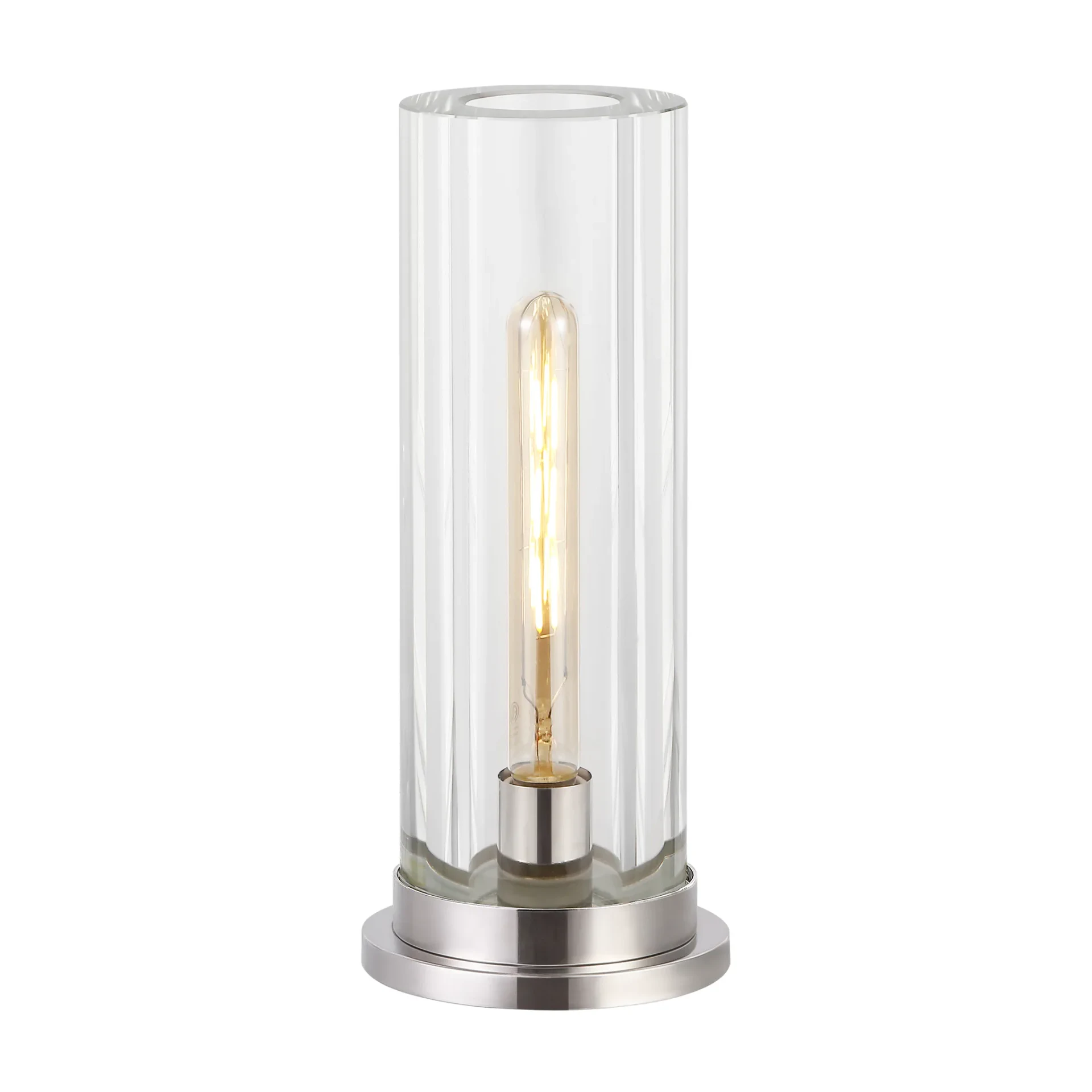Dellanora Tube Table Lamp in Silver / Clear