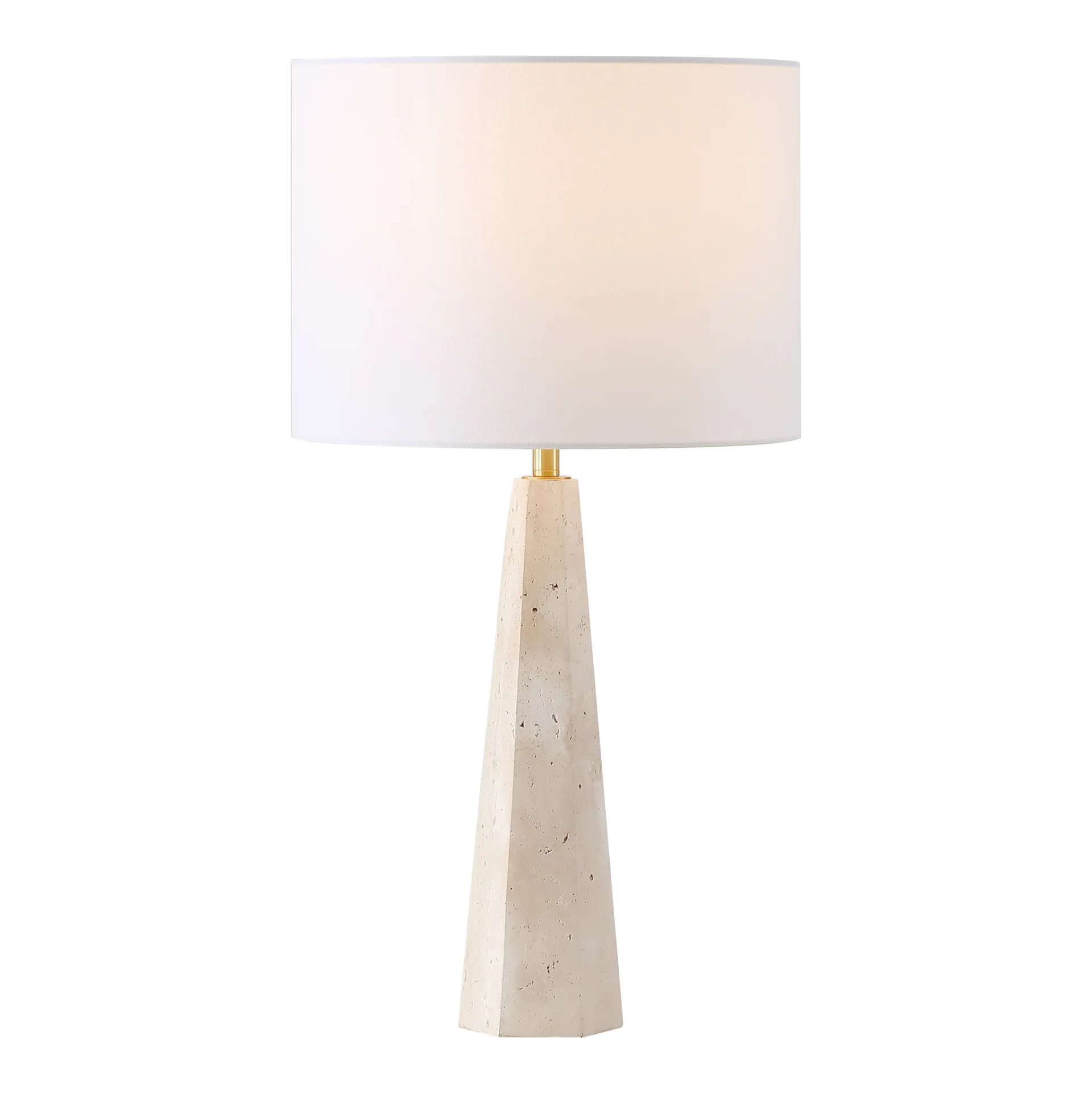 Gabryanna Travertine Table Lamp in Travertine / White