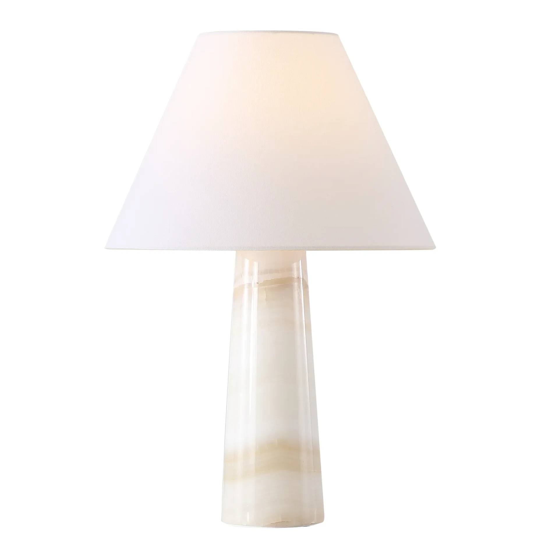 Jennarose Jade Stone Table Lamp in Off-White / White