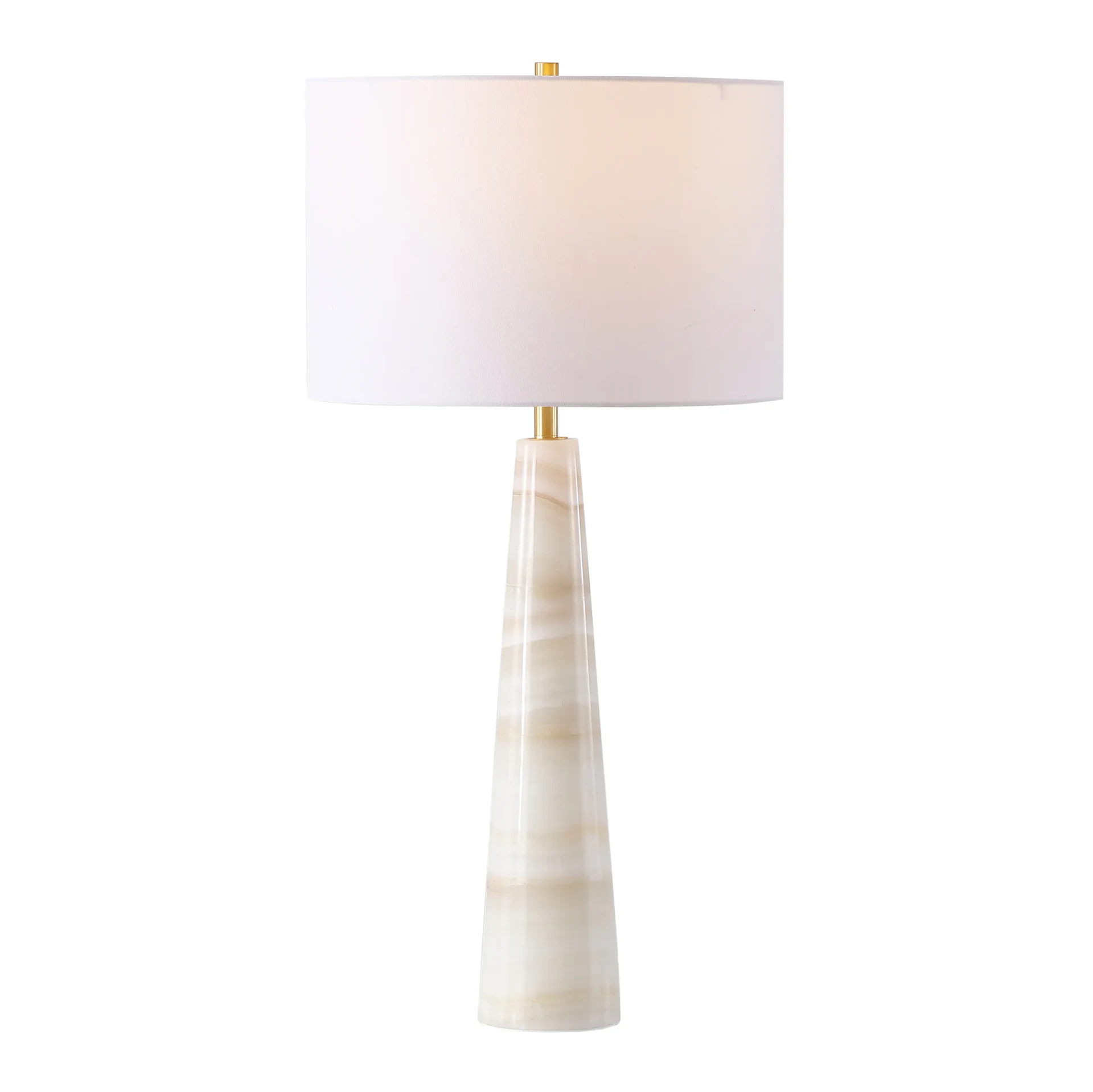 Ismeralda Jade Stone Table Lamp in Off-White / White