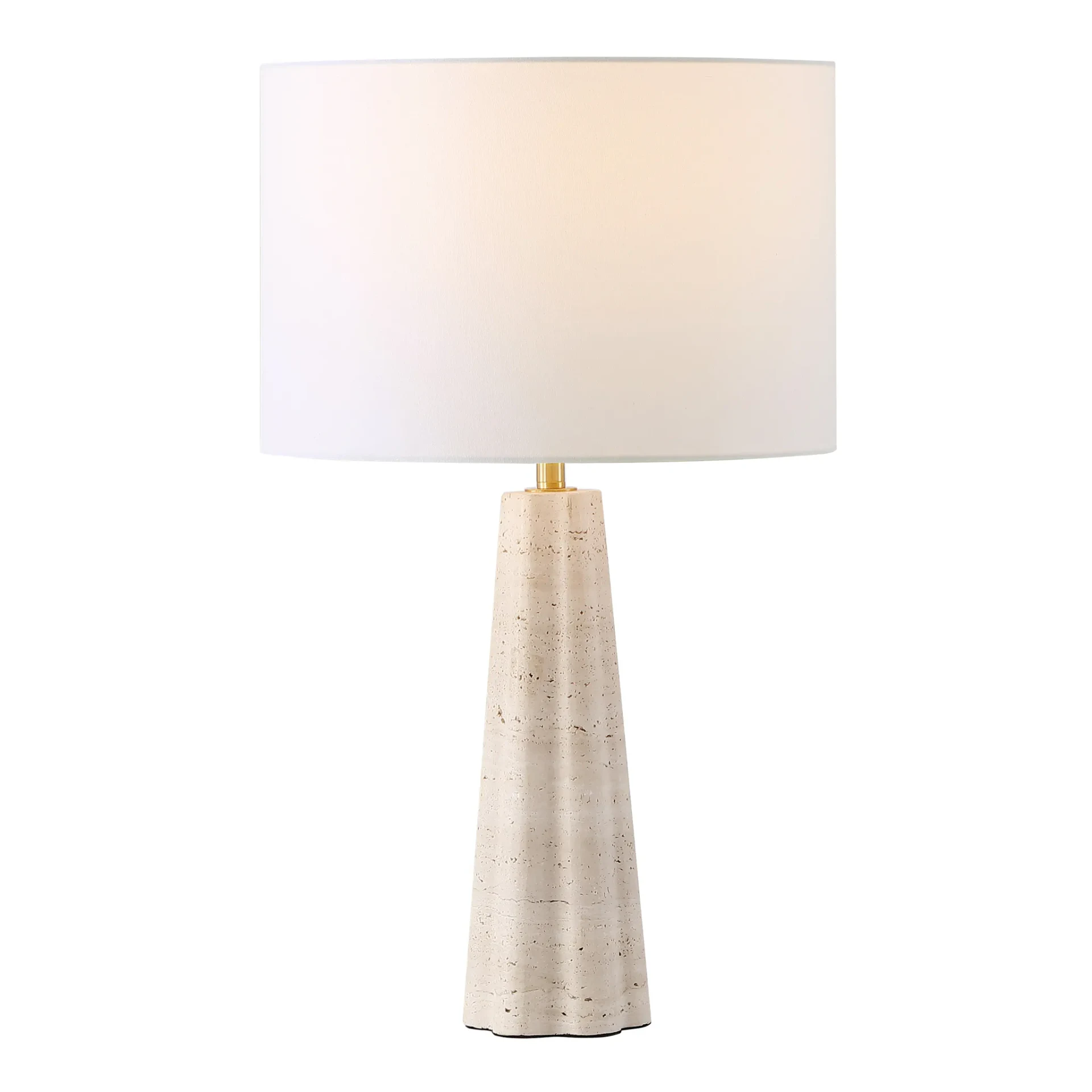 Naveen Travertine Table Lamp in Travertine / White
