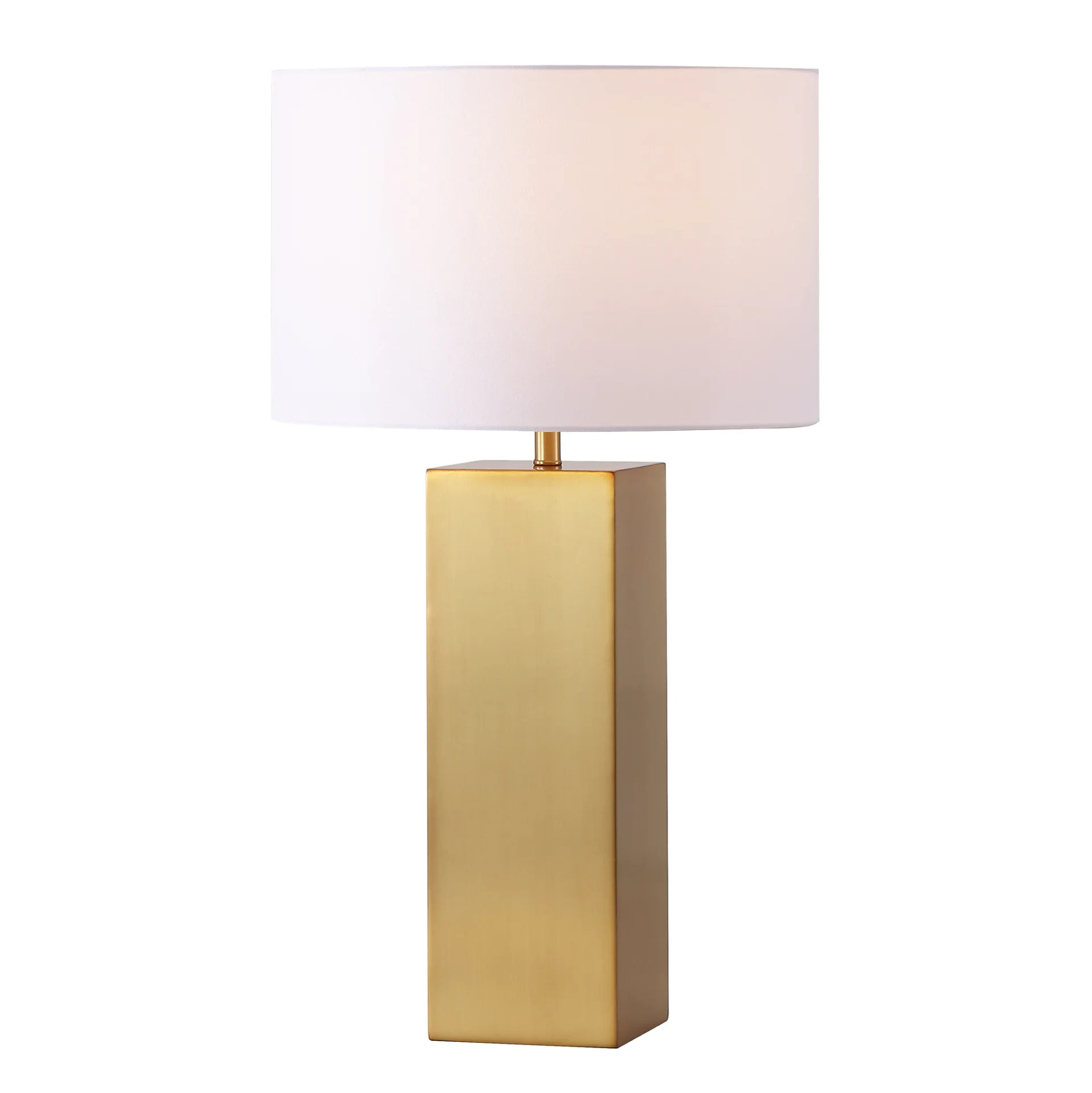 Hank Metal Square Table Lamp in Gold / White