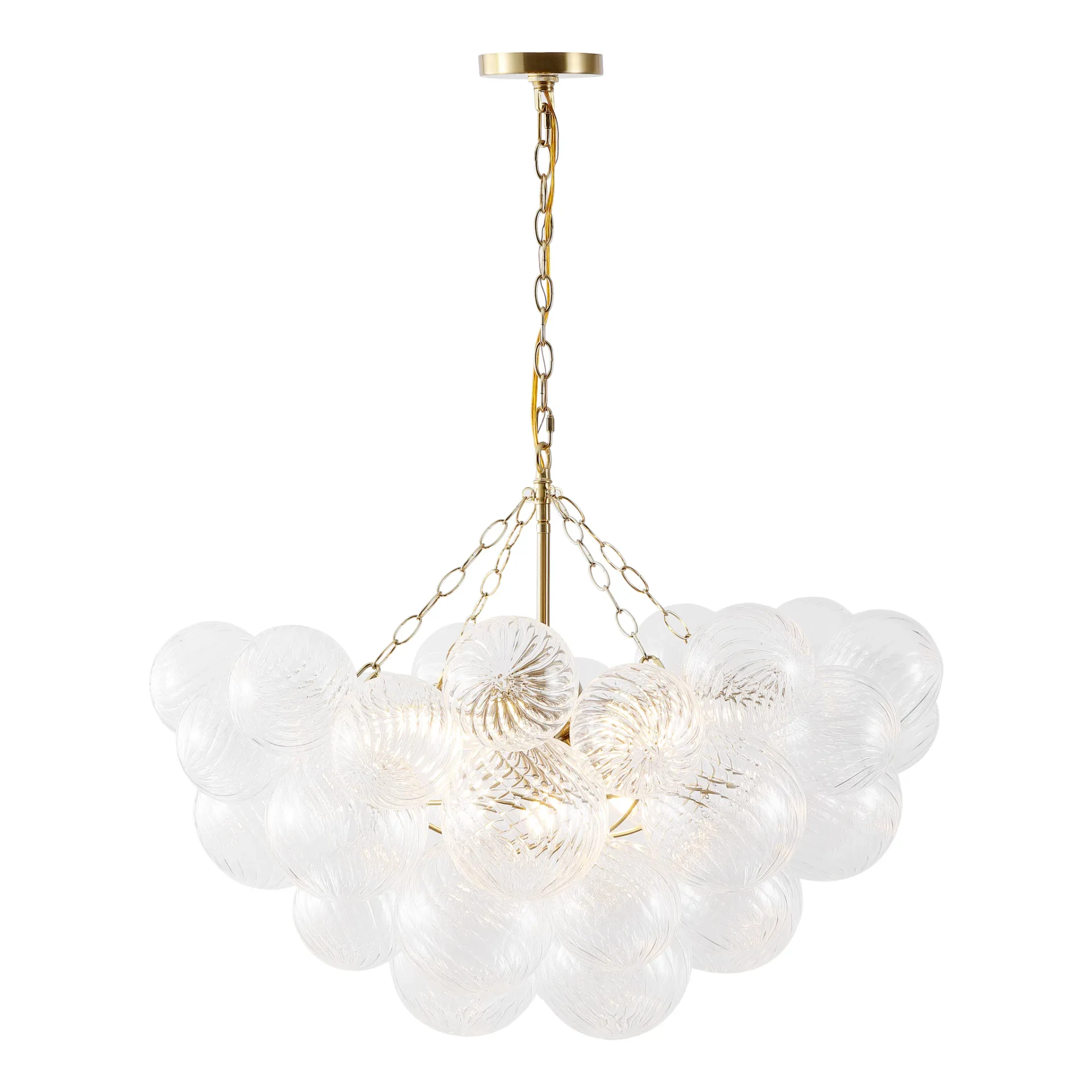 Betty Glass Bubbles Chandelier in Brass / Clear