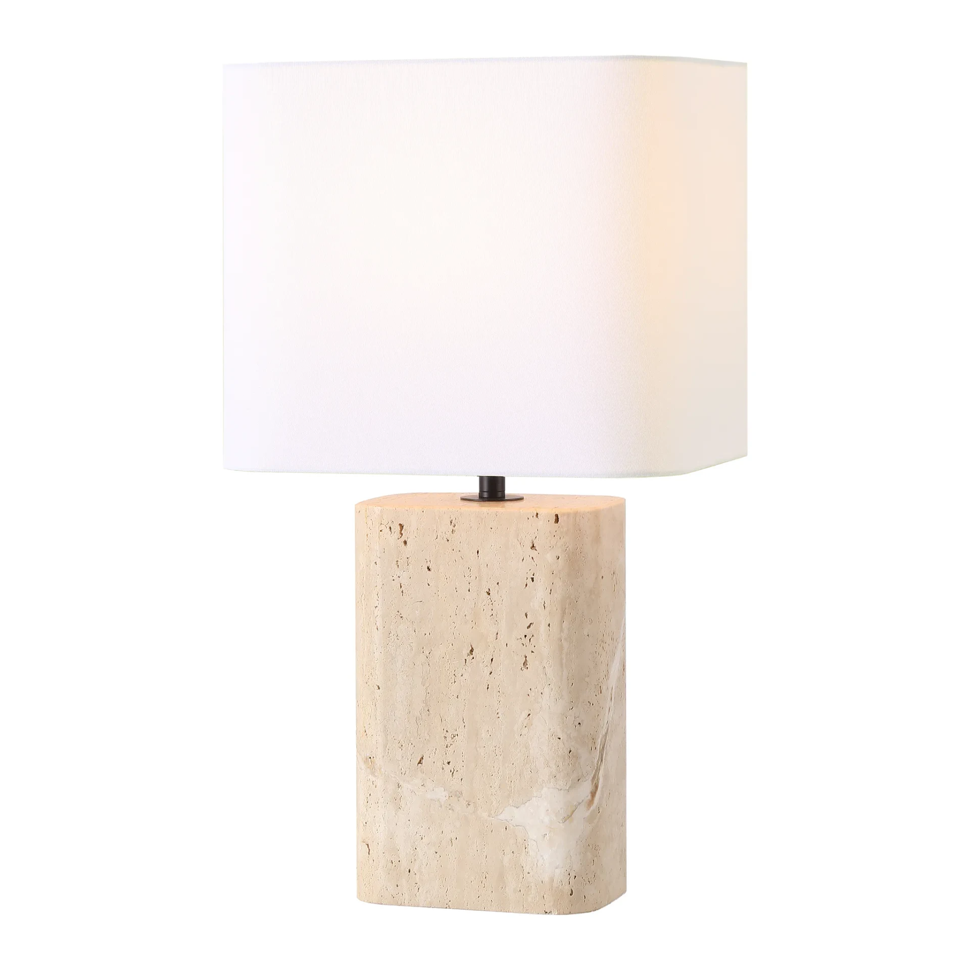 Lisabryna Travertine Table Lamp in Travertine / White