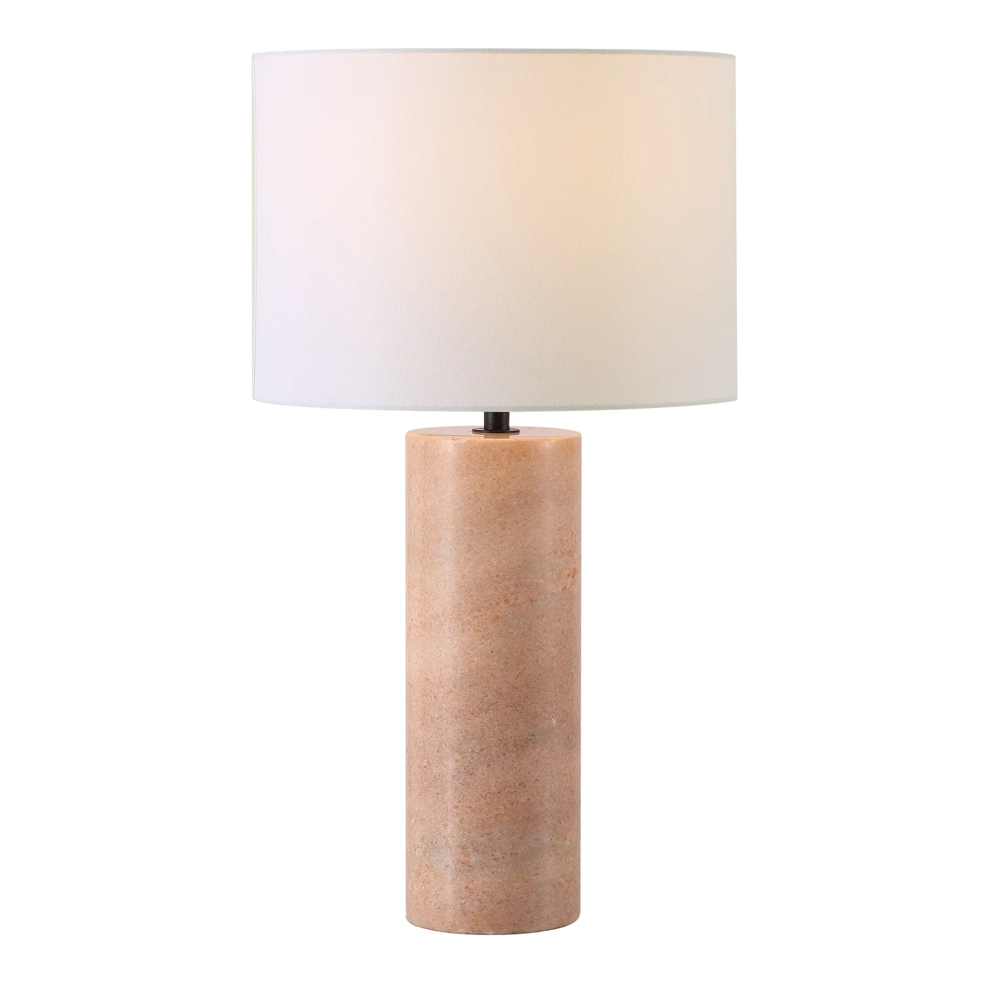 Jillianna Round Marble Table Lamp in Gray / White