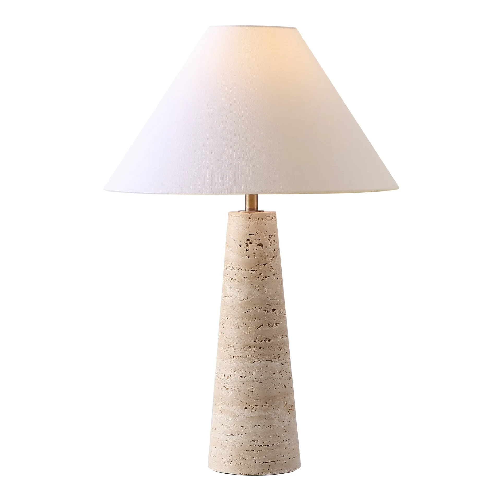 Dante Travertine Table Lamp in Travertine / White