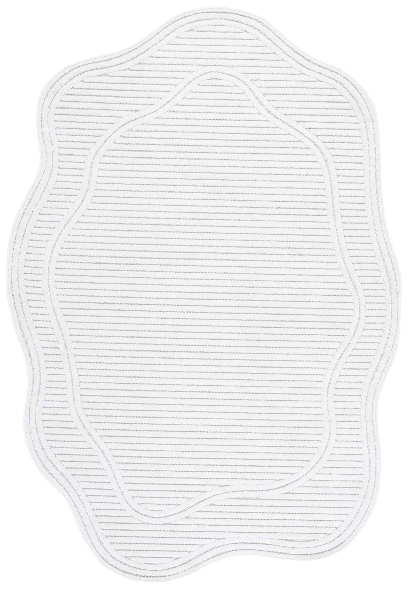 Contour Wavy Ribbed Rug in Ivory