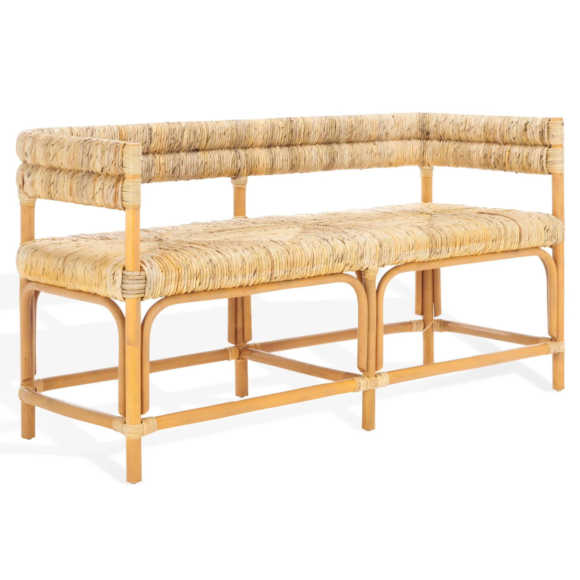 Elexa Banana Weaving Bench in Natural