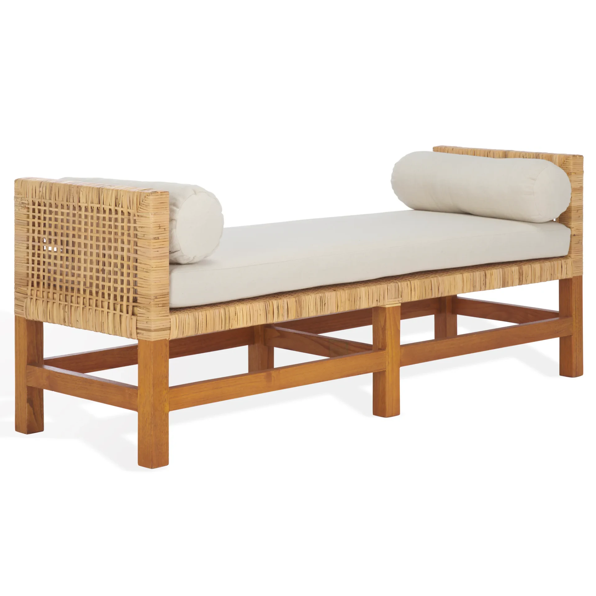Cryslene Teakwood Bench in Natural / White