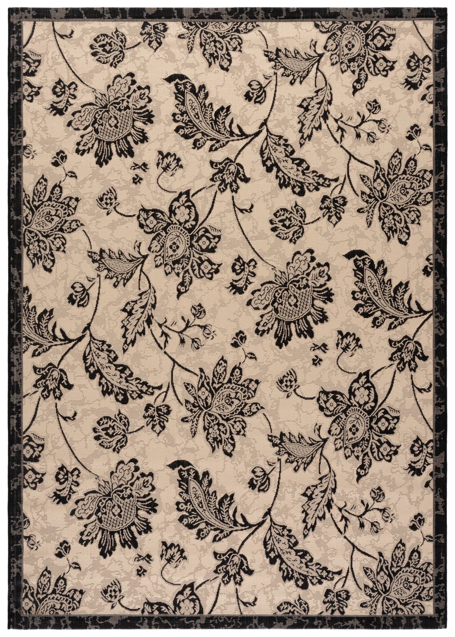 Courtyard Floral Jacobean Outdoor Rug in Courtyard Floral Jacobean Outdoor Rug
