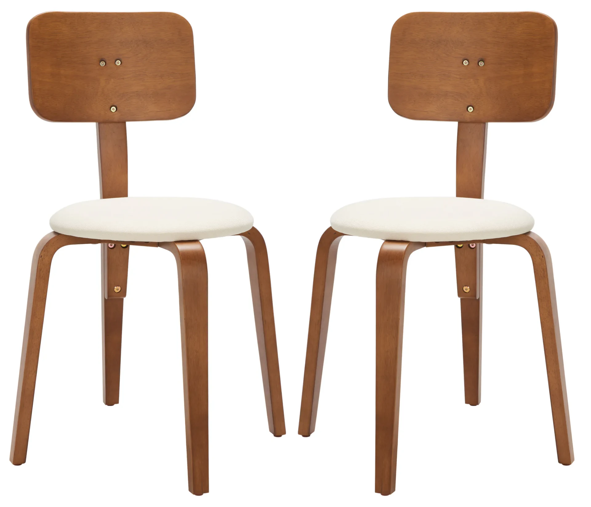 Jo Upholstered Stackable Dining Chair (Set of 2) in Black / Cream