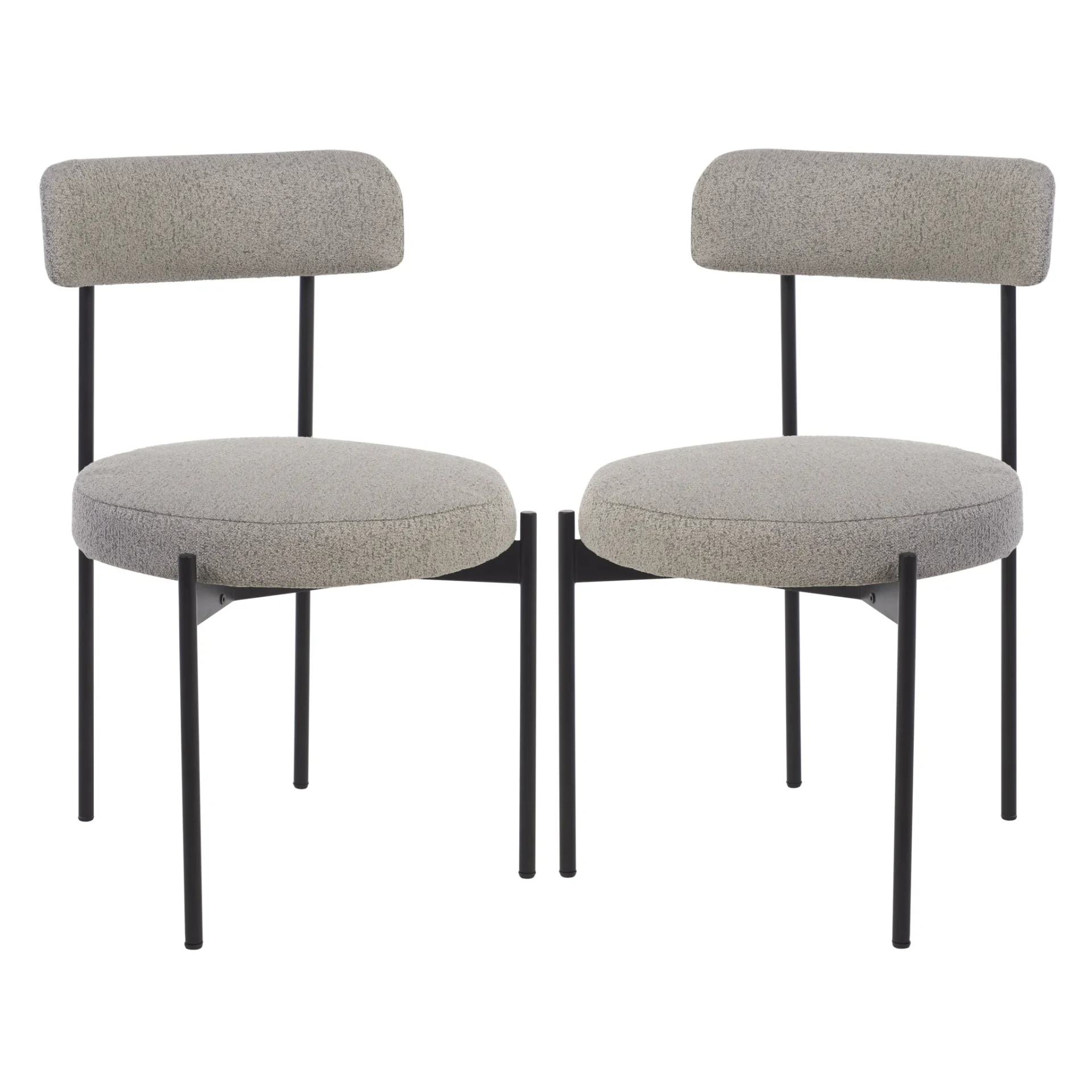 Andrean Dining Chair (Set of 2) in Black W / White / Black