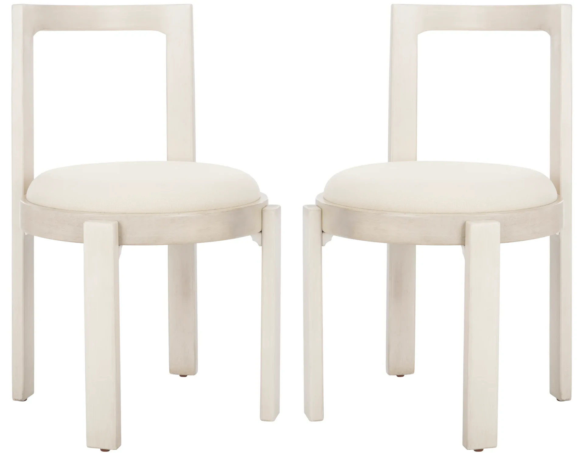 Estes Round Dining Chair (Set of 2) in White / Black