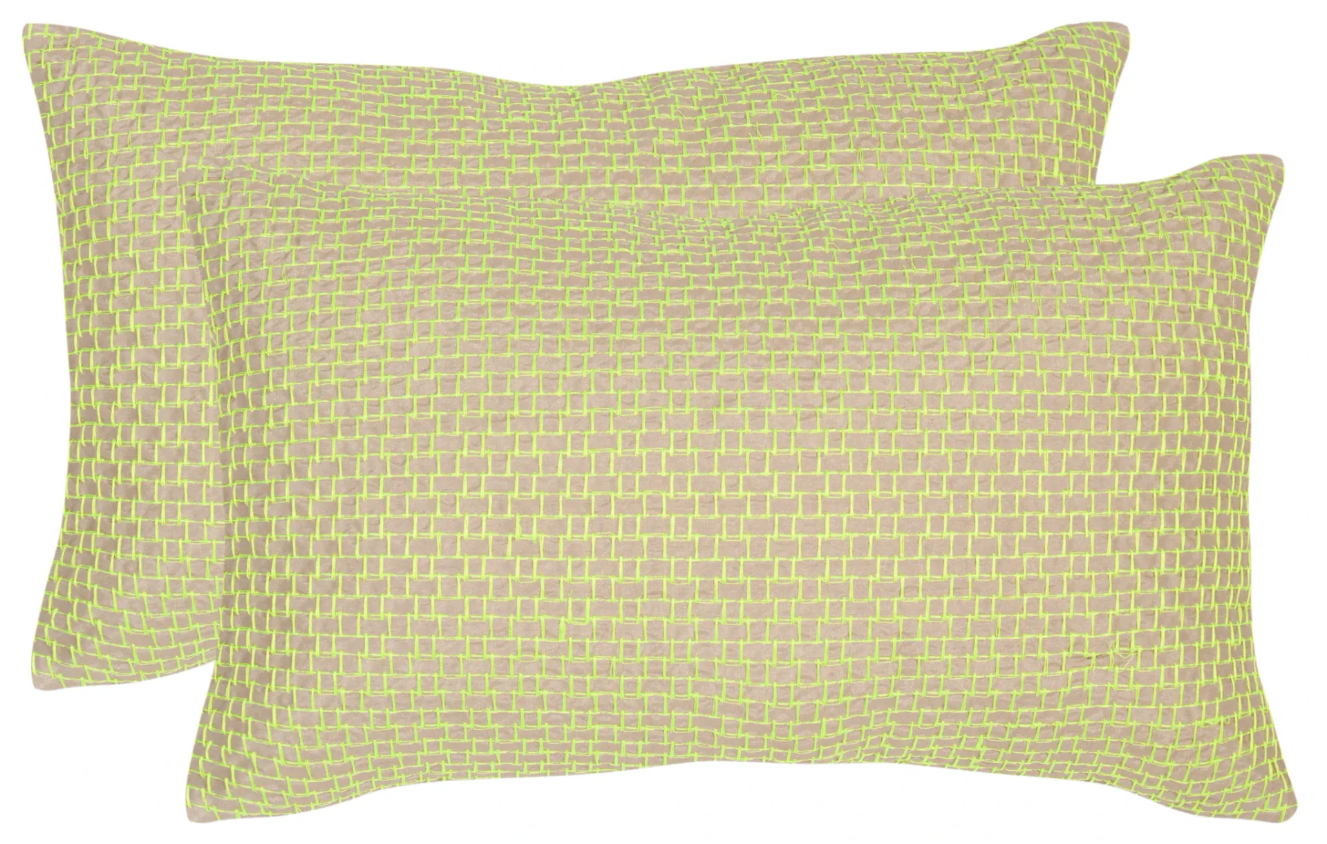 Box Stitch Pillow (Set Of 2) in Neon / Citris