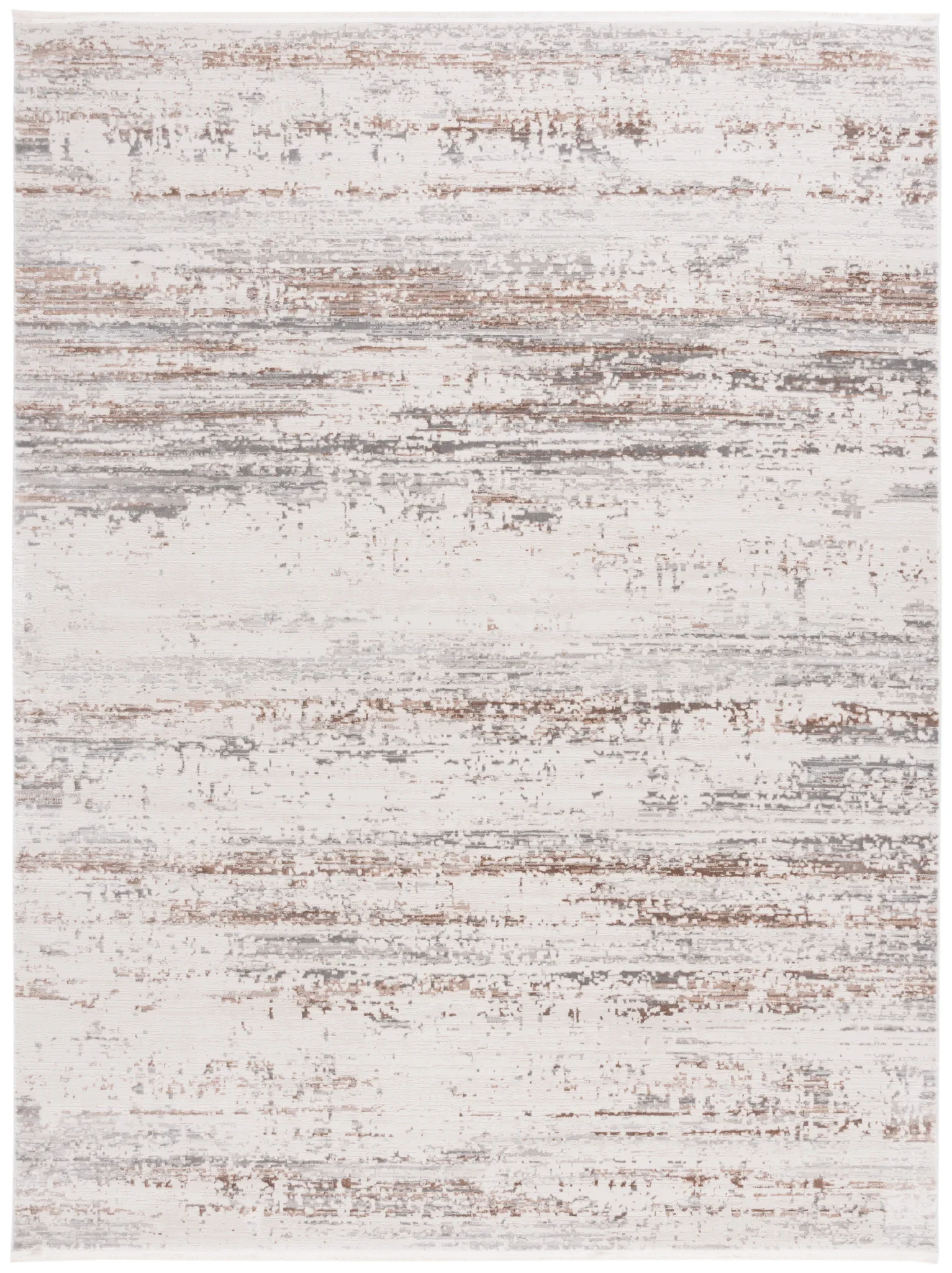 Diamond Striated Abstract Rug in Beige / Gray Brown