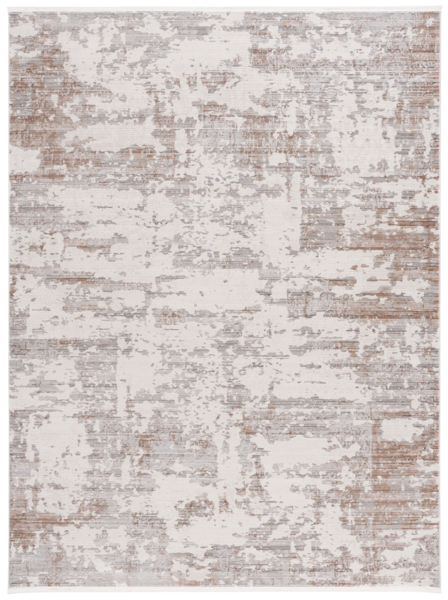 Diamond Distressed Abstract Rug in Beige / Brown