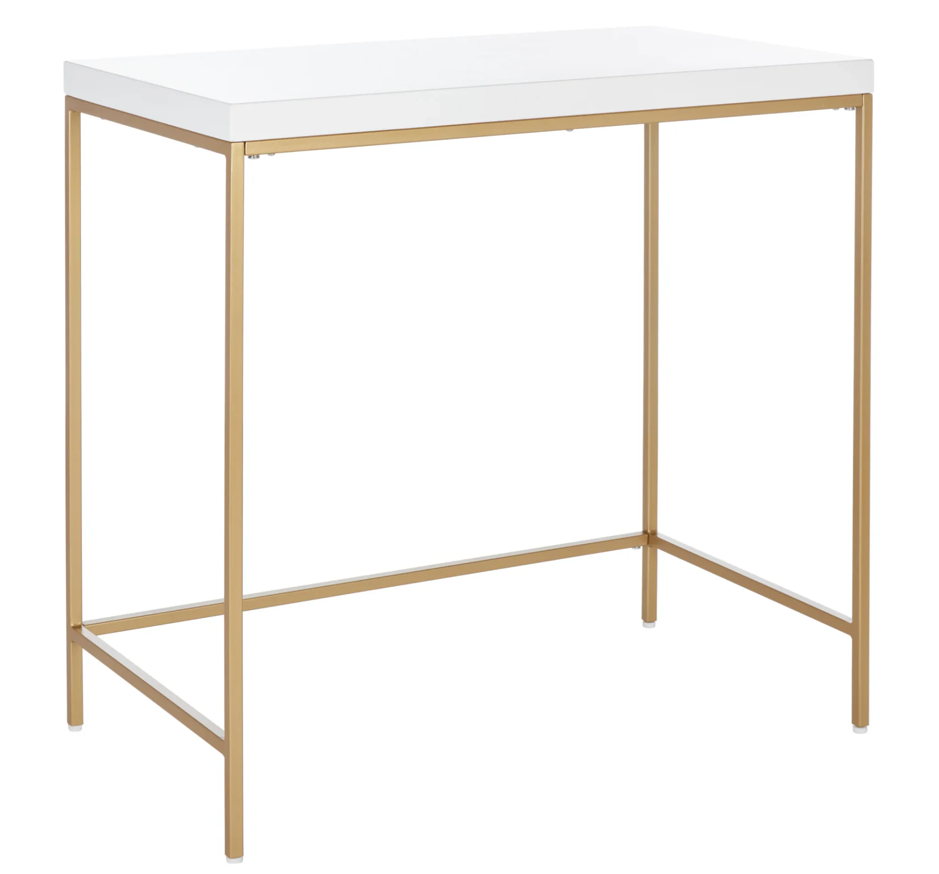 Cass Desk in White / Gold