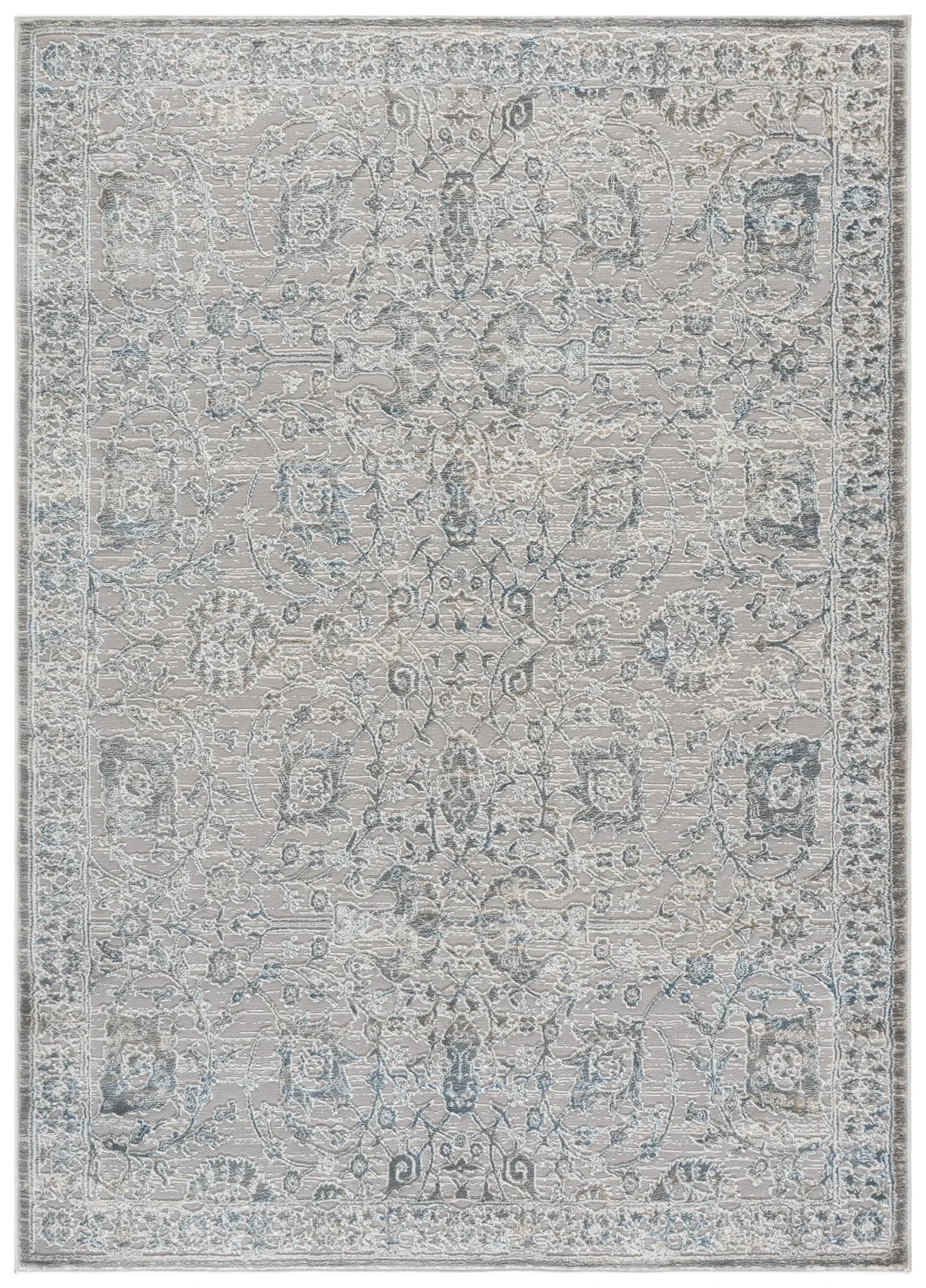 Easton Vintage Persian Rug in Gray / Blue