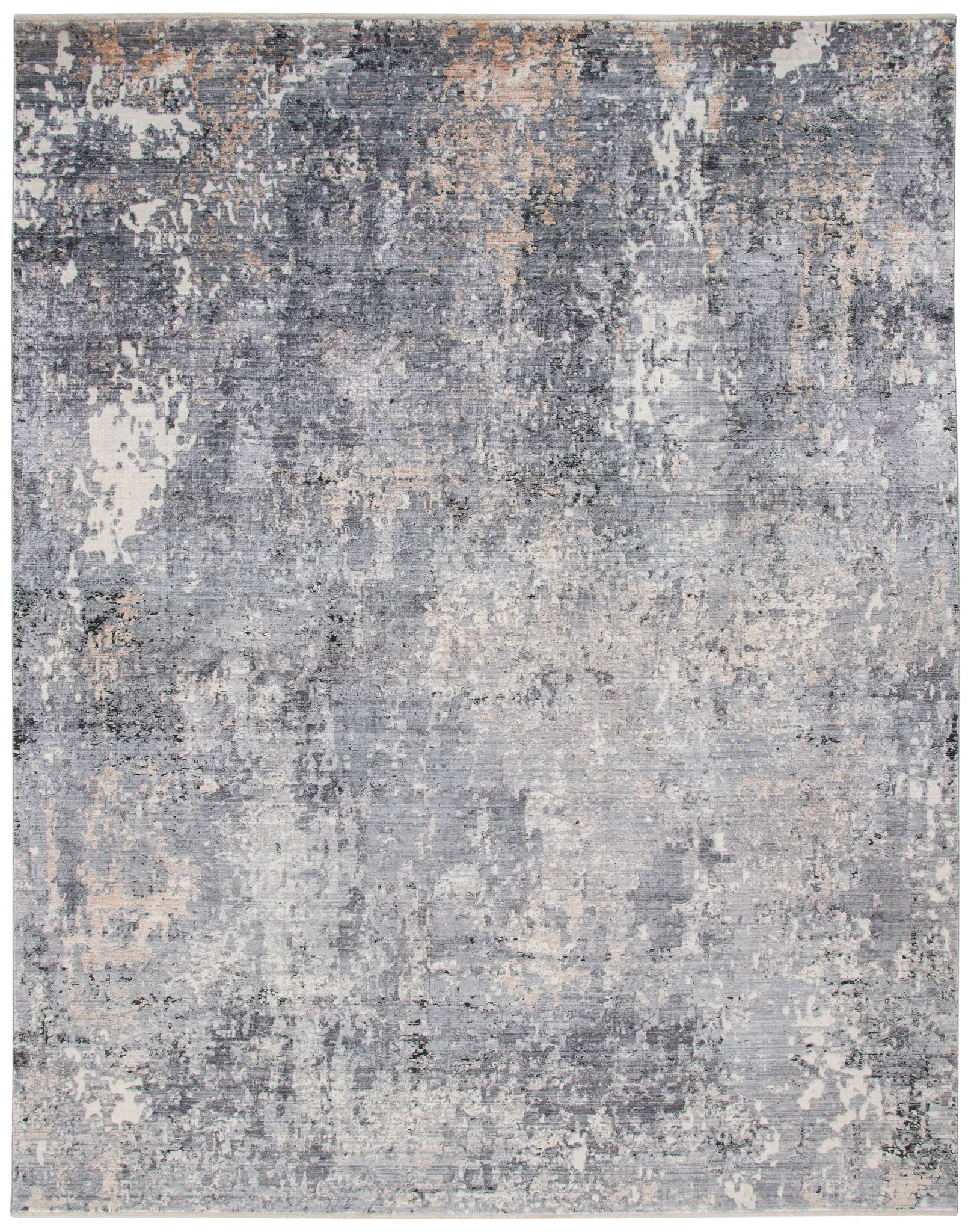 Eclipse Distressed Abstract Rug in Gray / Beige
