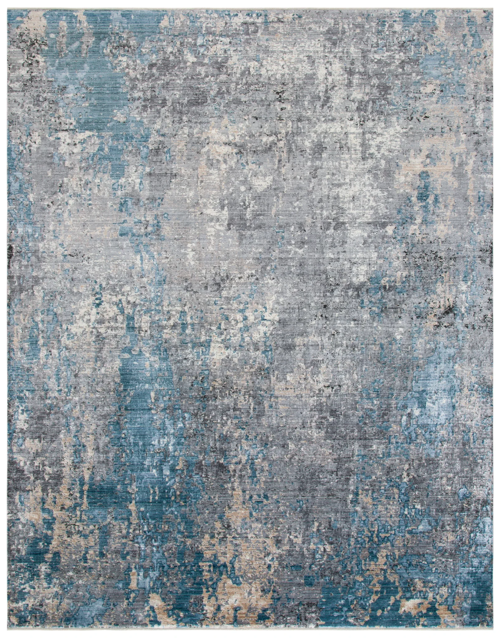 Eclipse Distressed Abstract Rug in Gray / Blue
