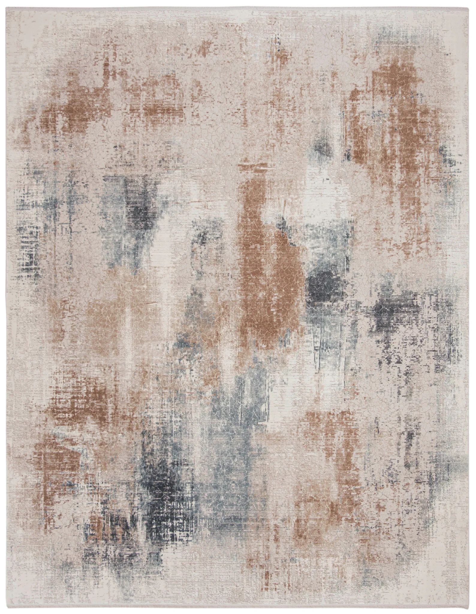 Eclipse Abstract Block Rug in Beige / Blue