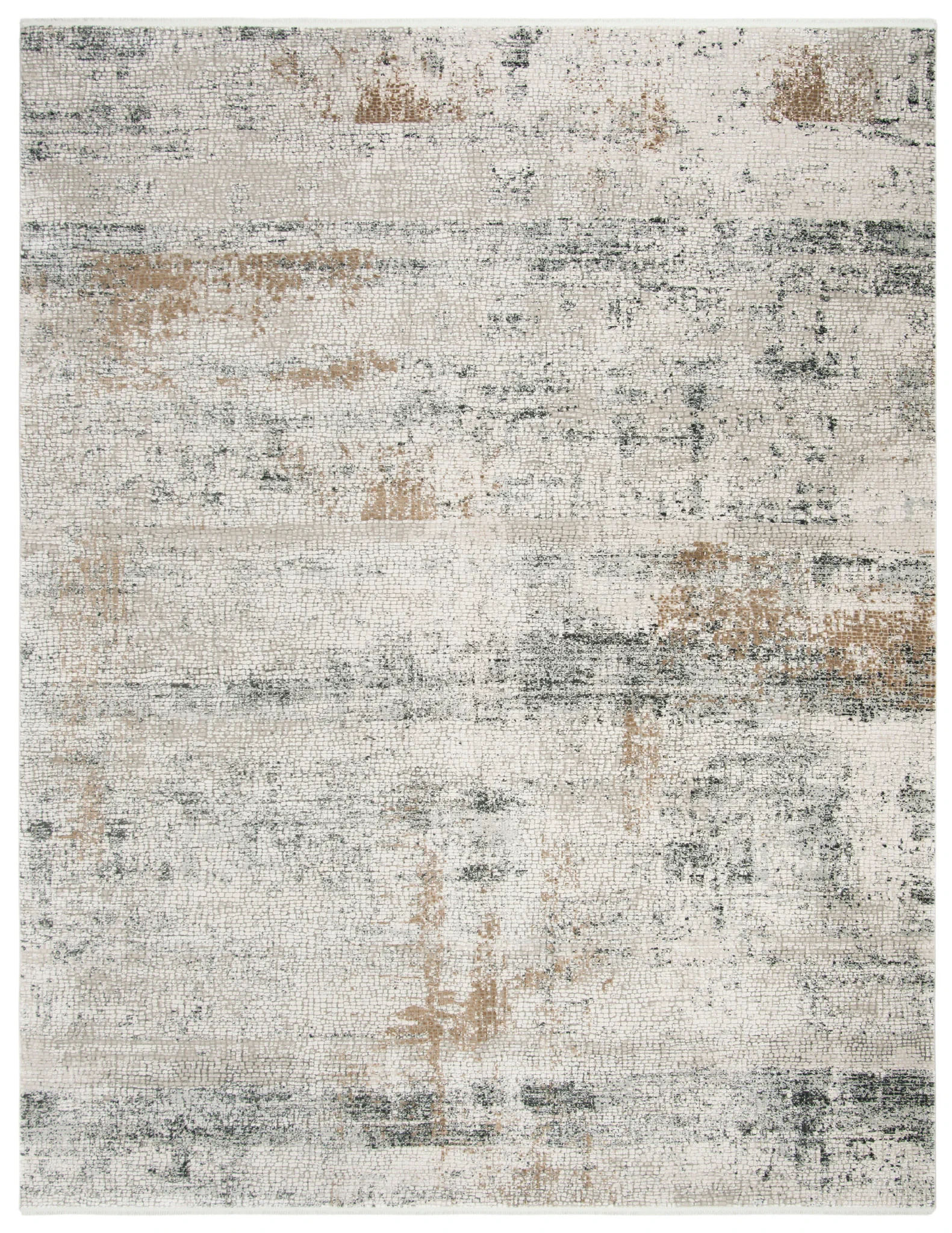 Eclipse Horizontal Abstract Rug in Beige / Gray
