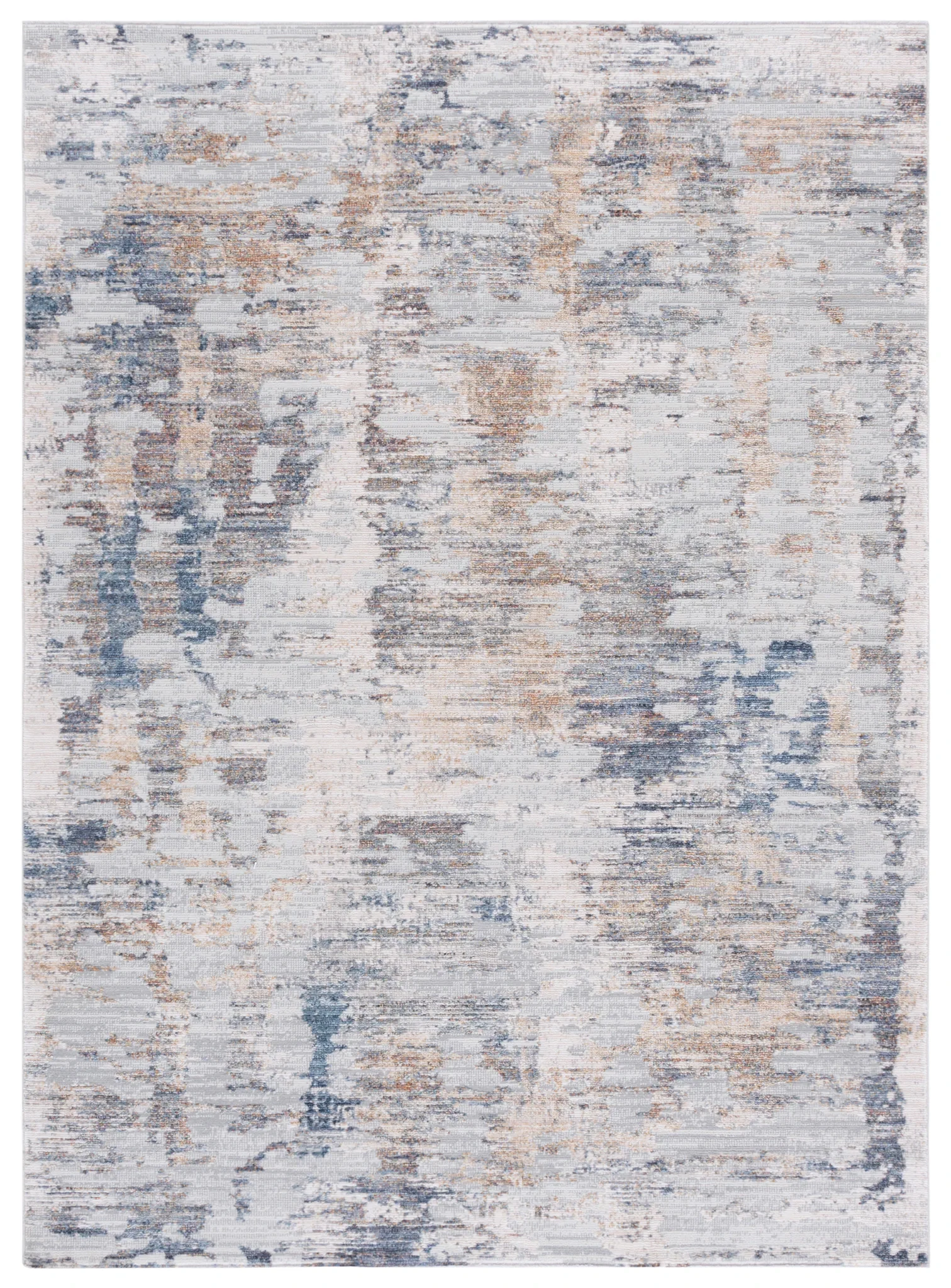 Ellwood Modern Abstract Linear Rug in Ivory / Gray