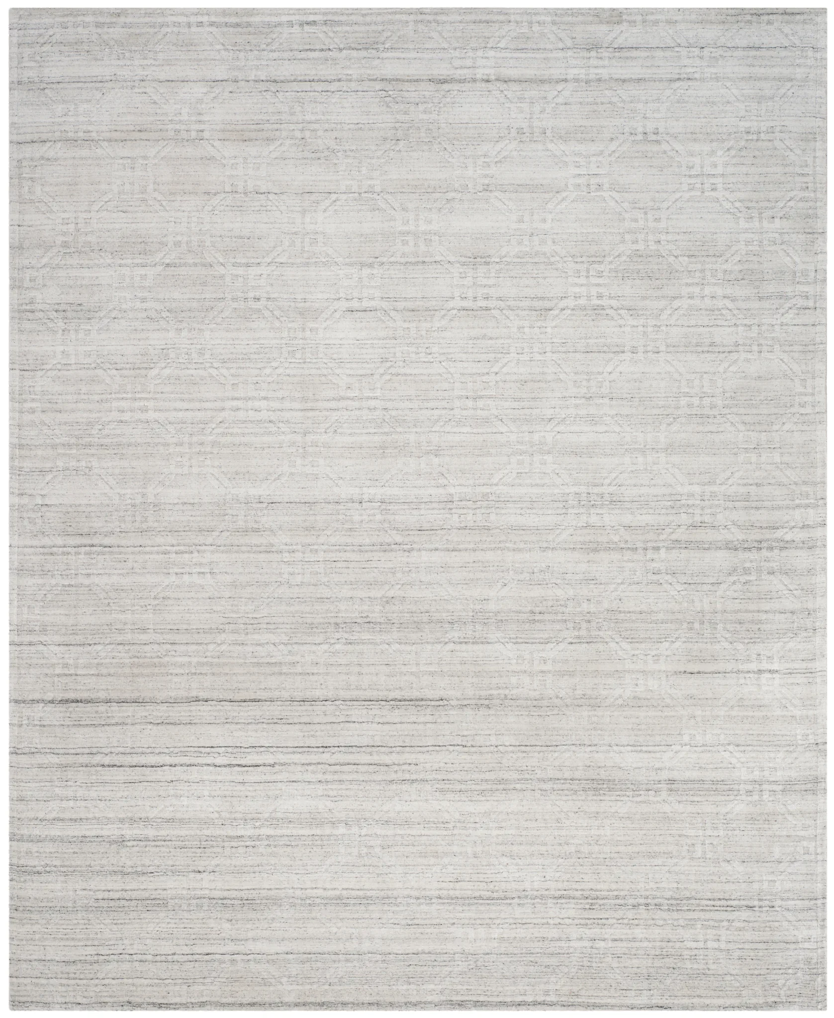 Elements Interlocking Ring Loom-Knotted Rug in Light Gray
