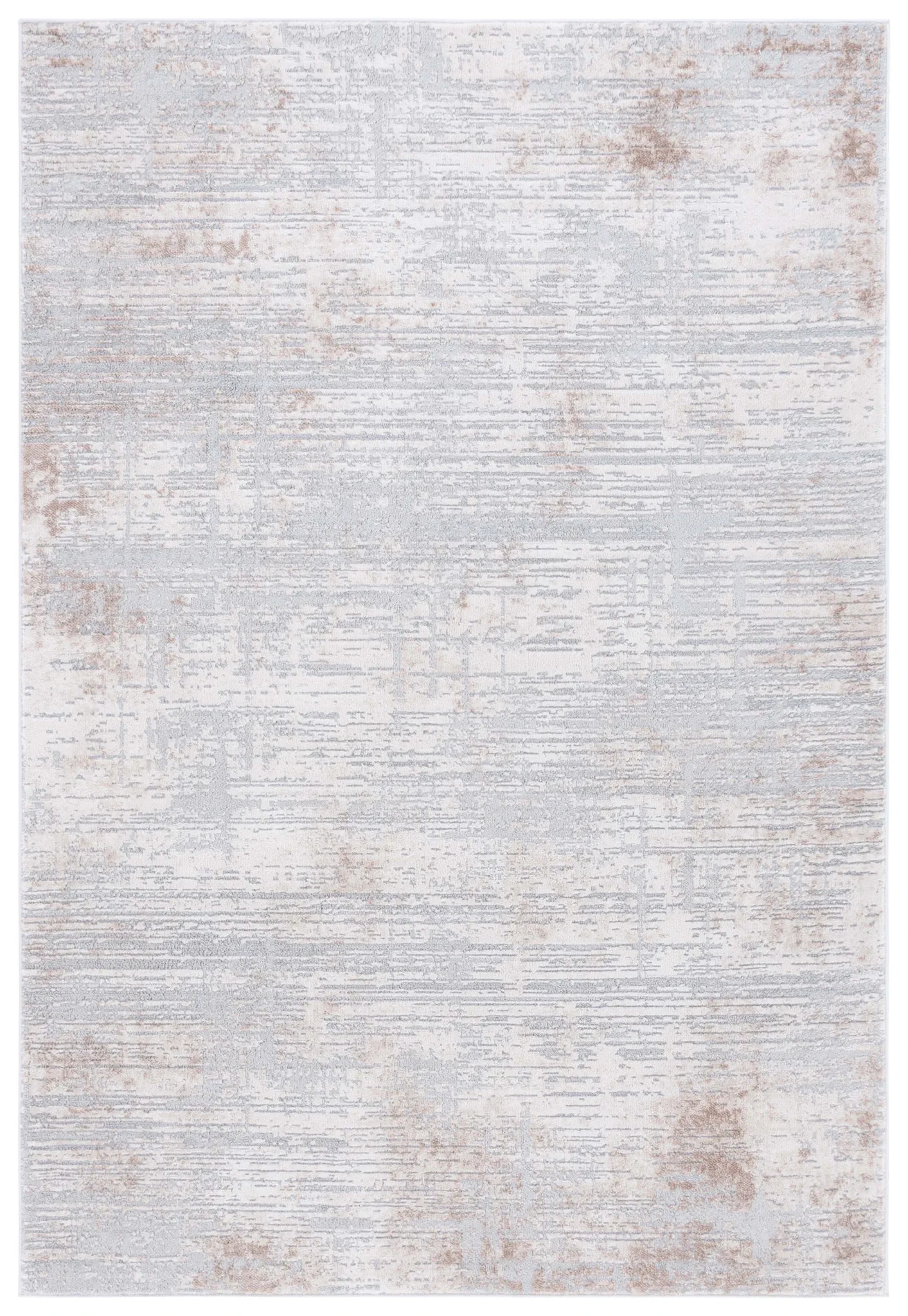 Eternal Linear Abstract Rug in Gray / Ivory