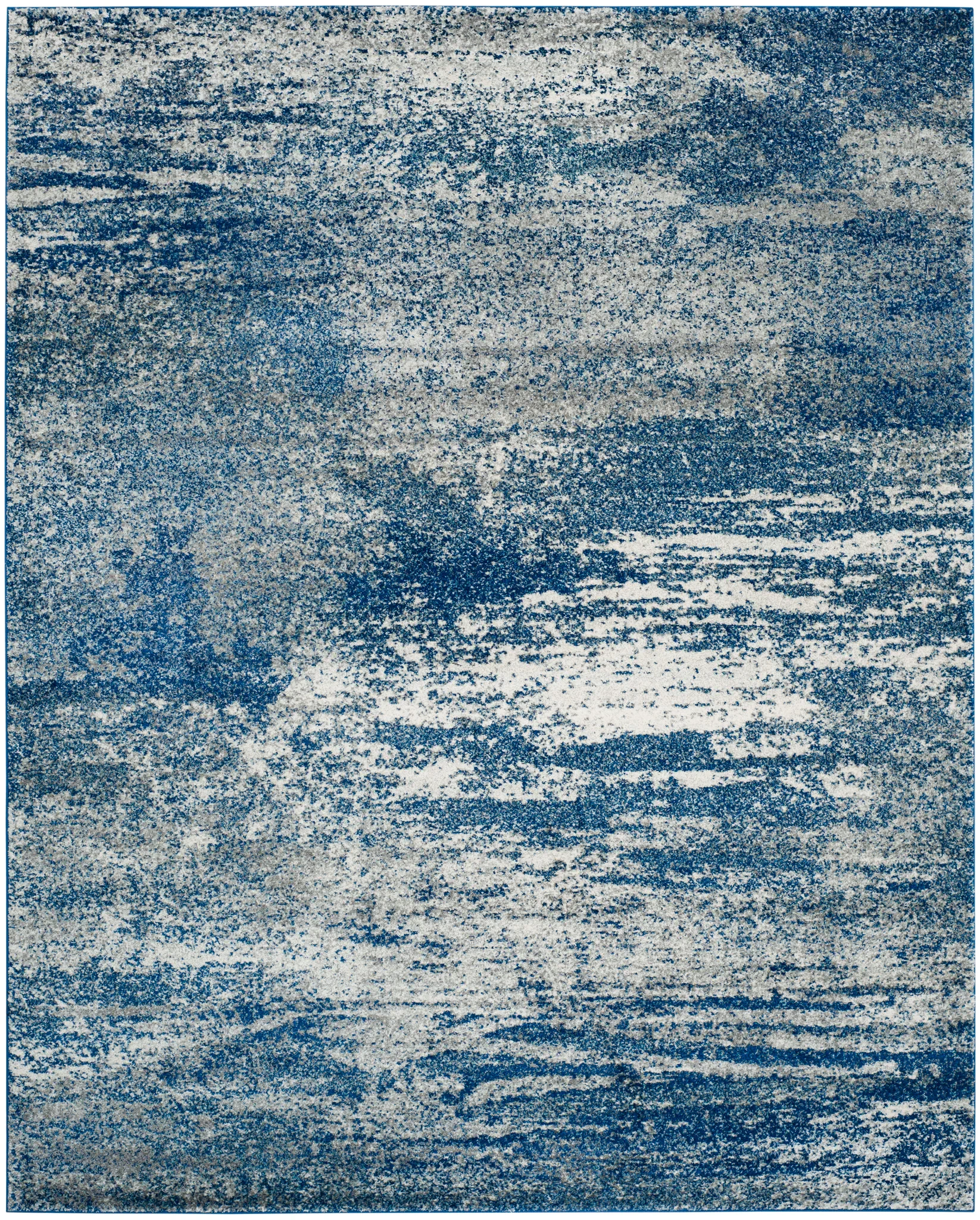 Evoke Abstract Brushstroke Rug in Navy / Ivory