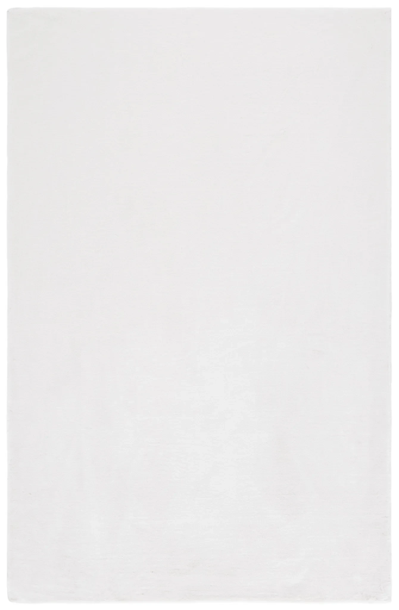 Faux Fur Solid Washable Rug in Ivory