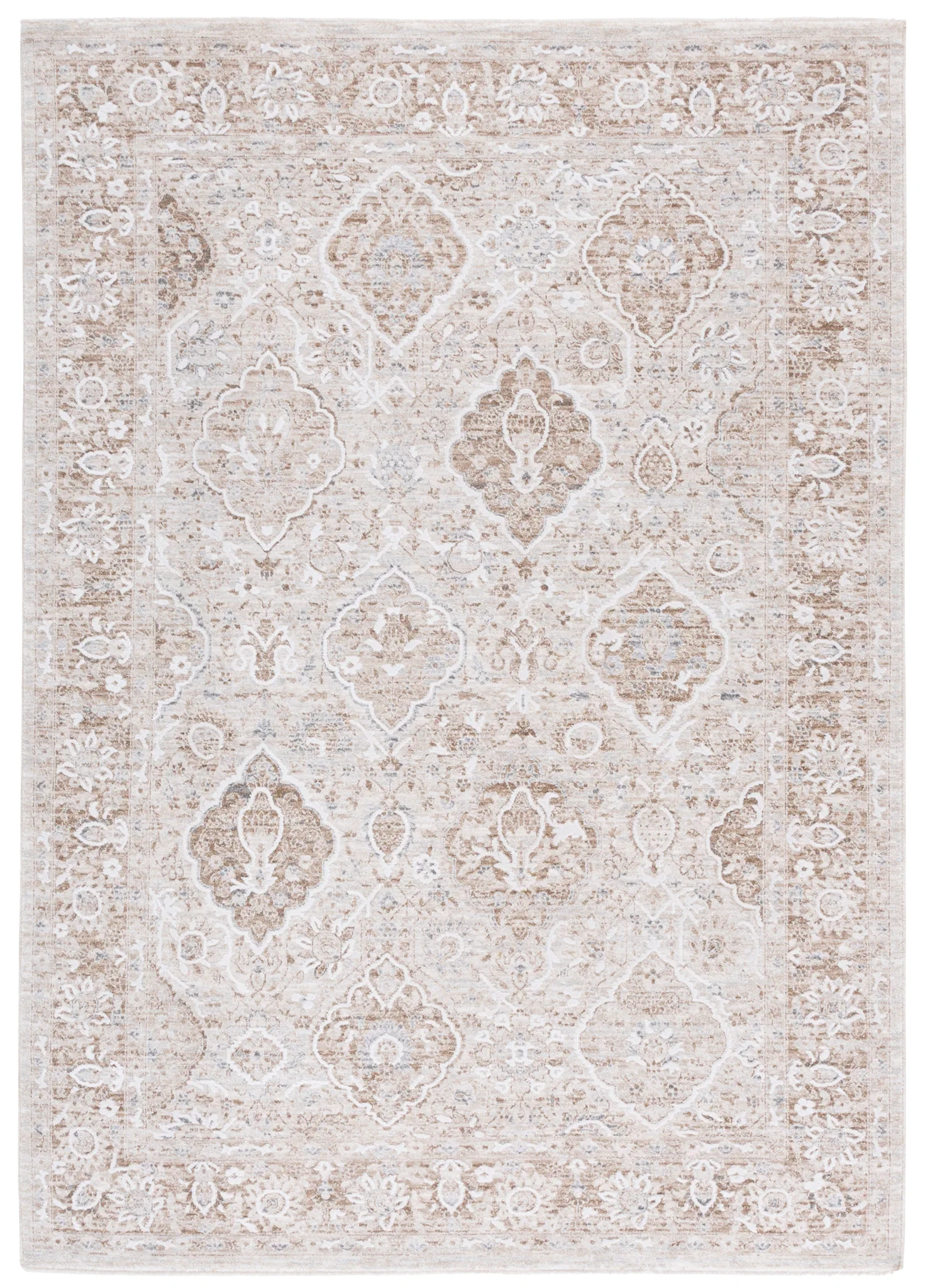 Finley Allover Palmette Rug in Brown / Gray