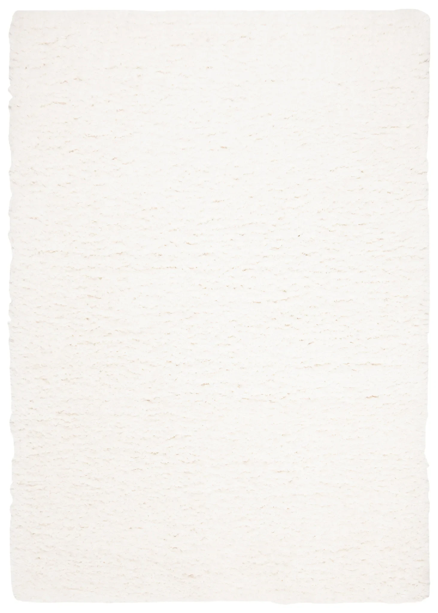 Flokati Solid Modern Shag Rug in Ivory