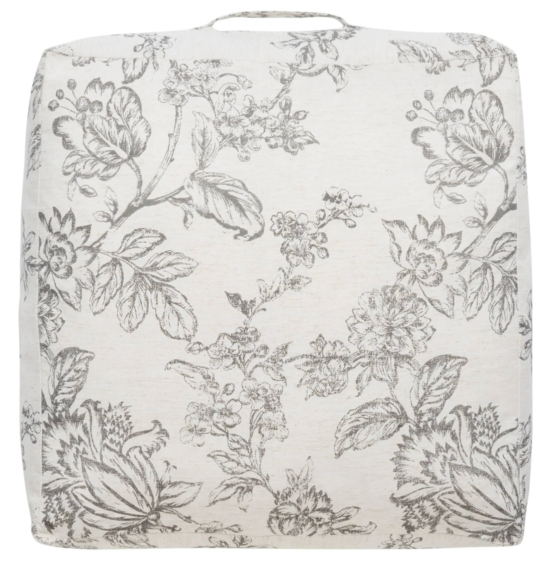 Labelle Floor Pillow in Beige / Black
