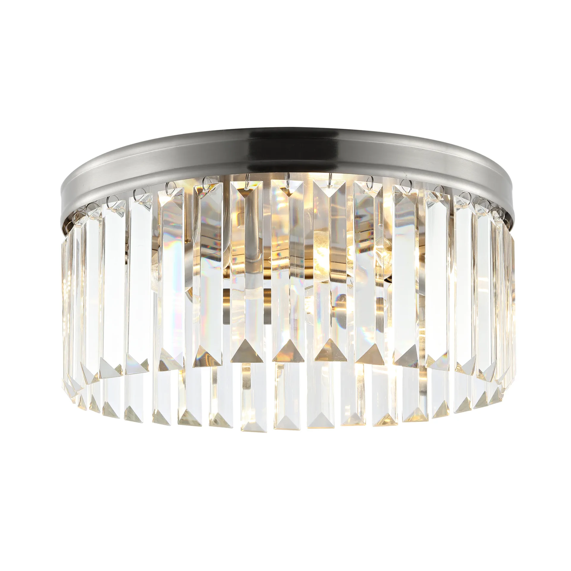 Ruslen Three-Light Flush Mount in Nickel