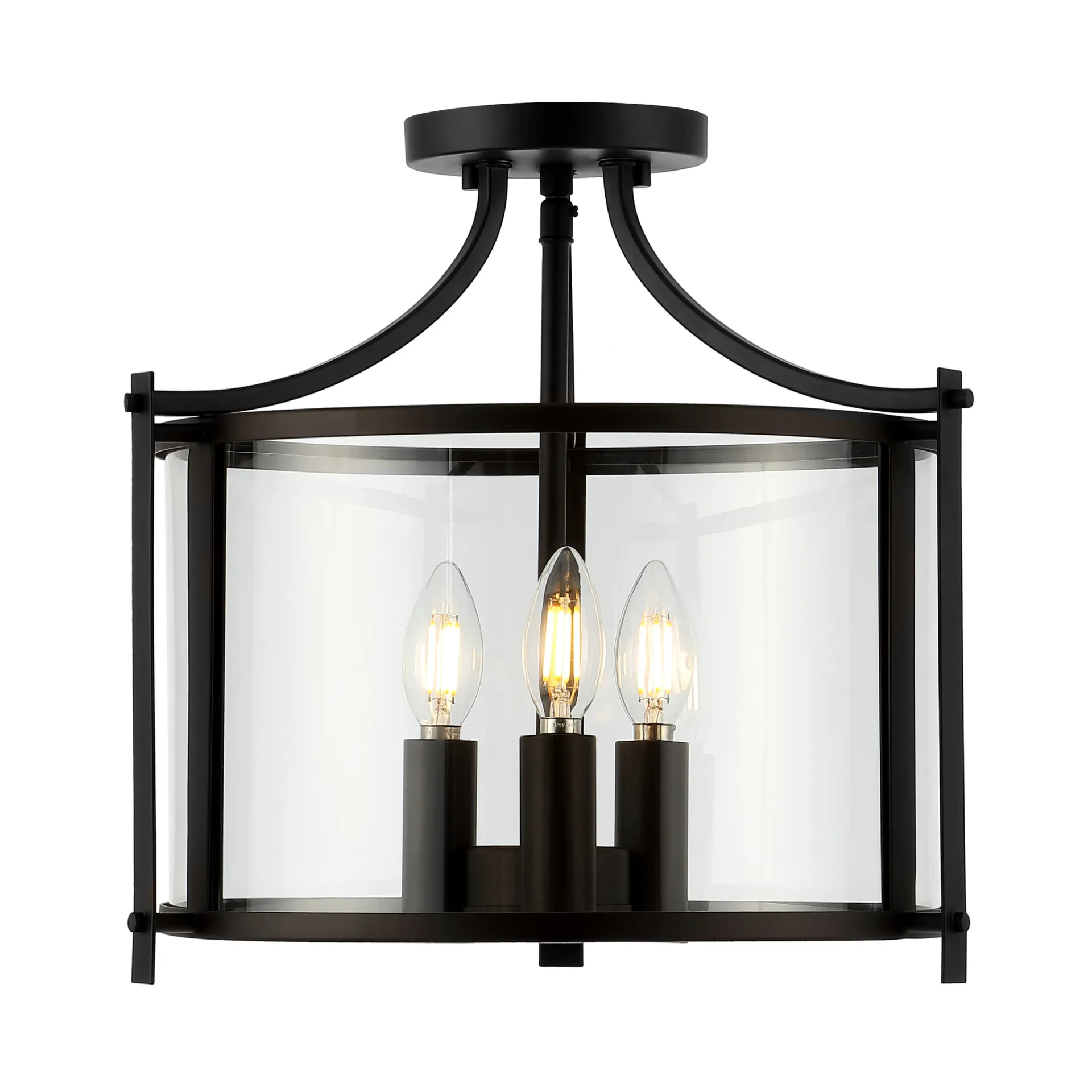 Grenten Three-Light Pendant in Bronze / Clear