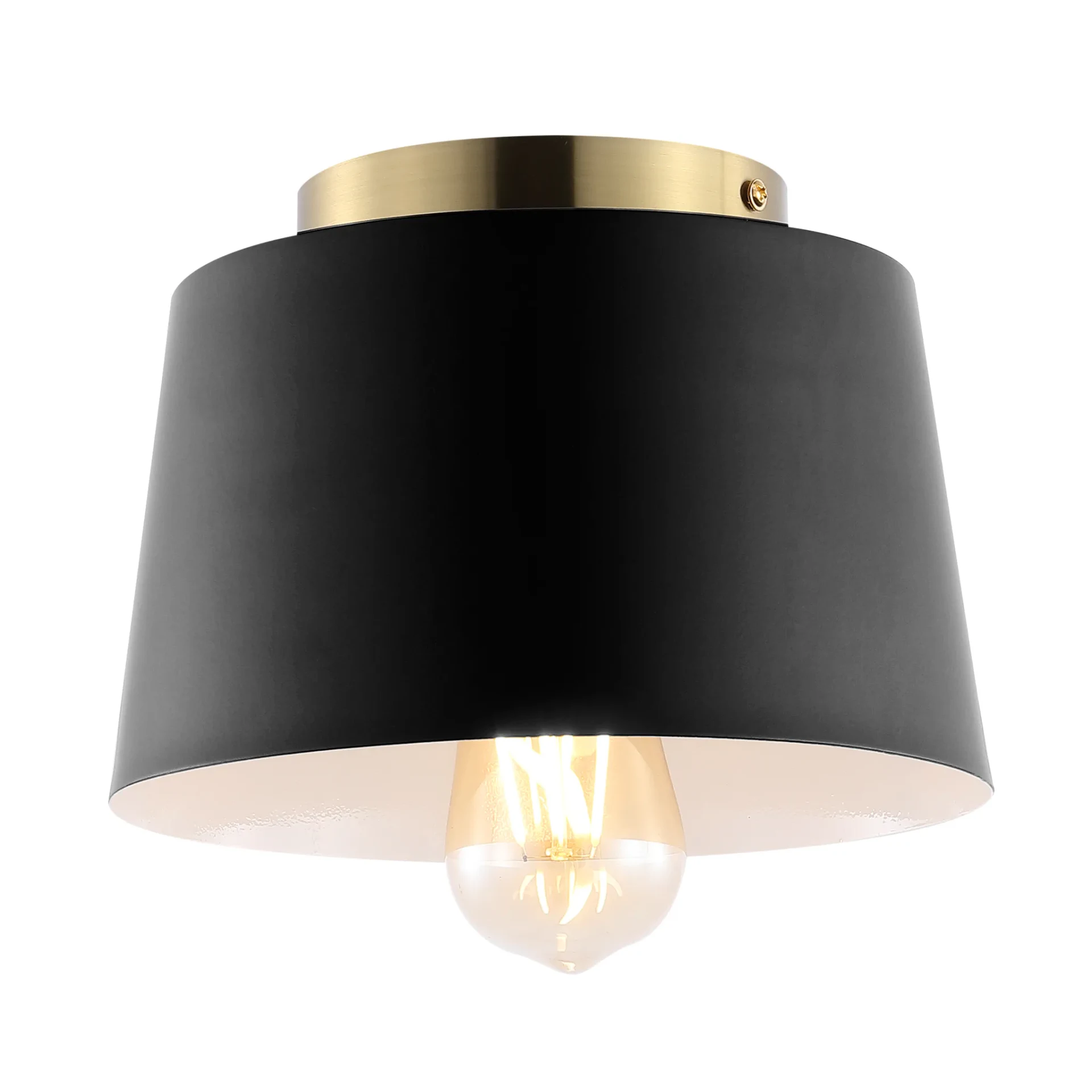 Parkes Flush Mount in Black / Brass