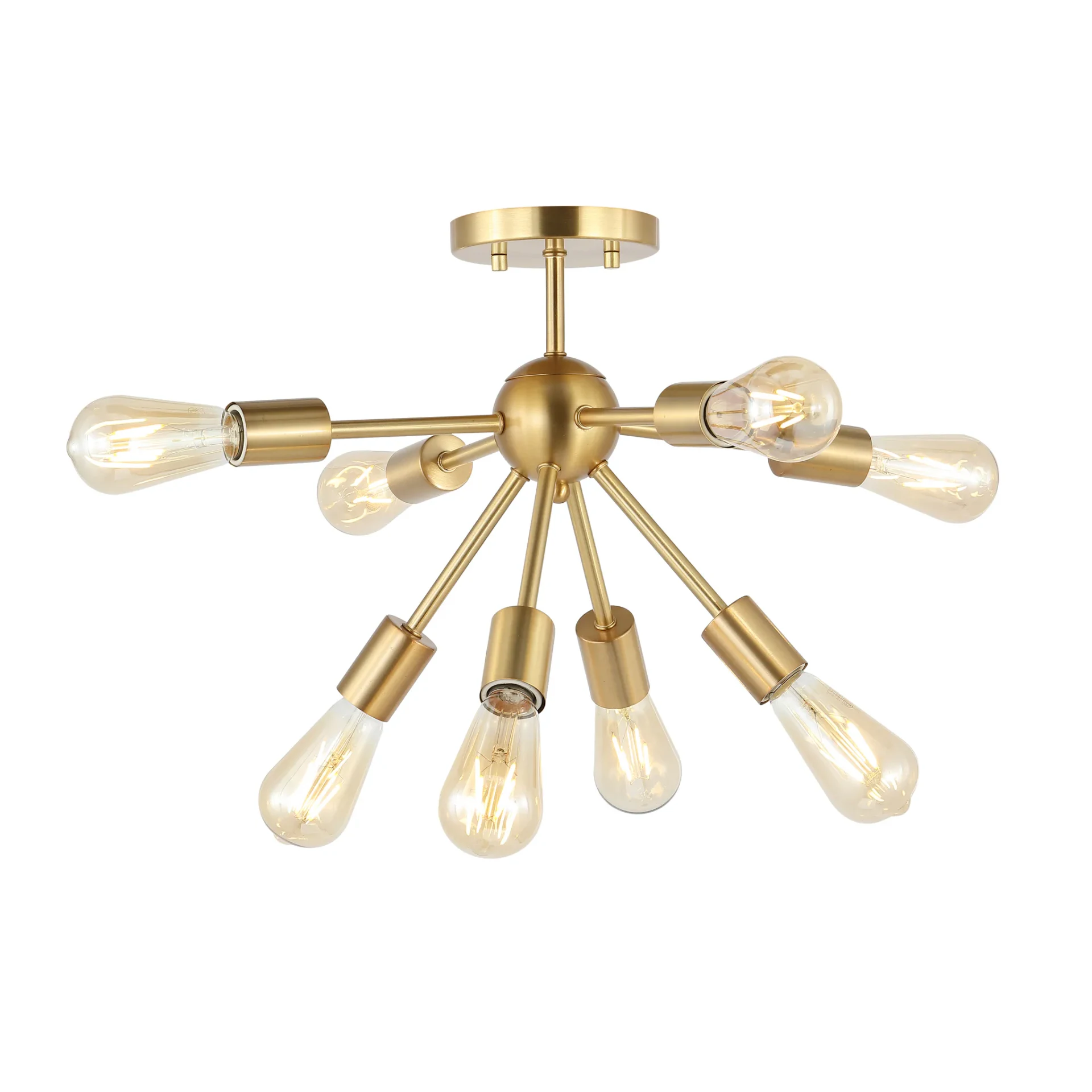 Gannet Eight-Light Flush Mount in Brass