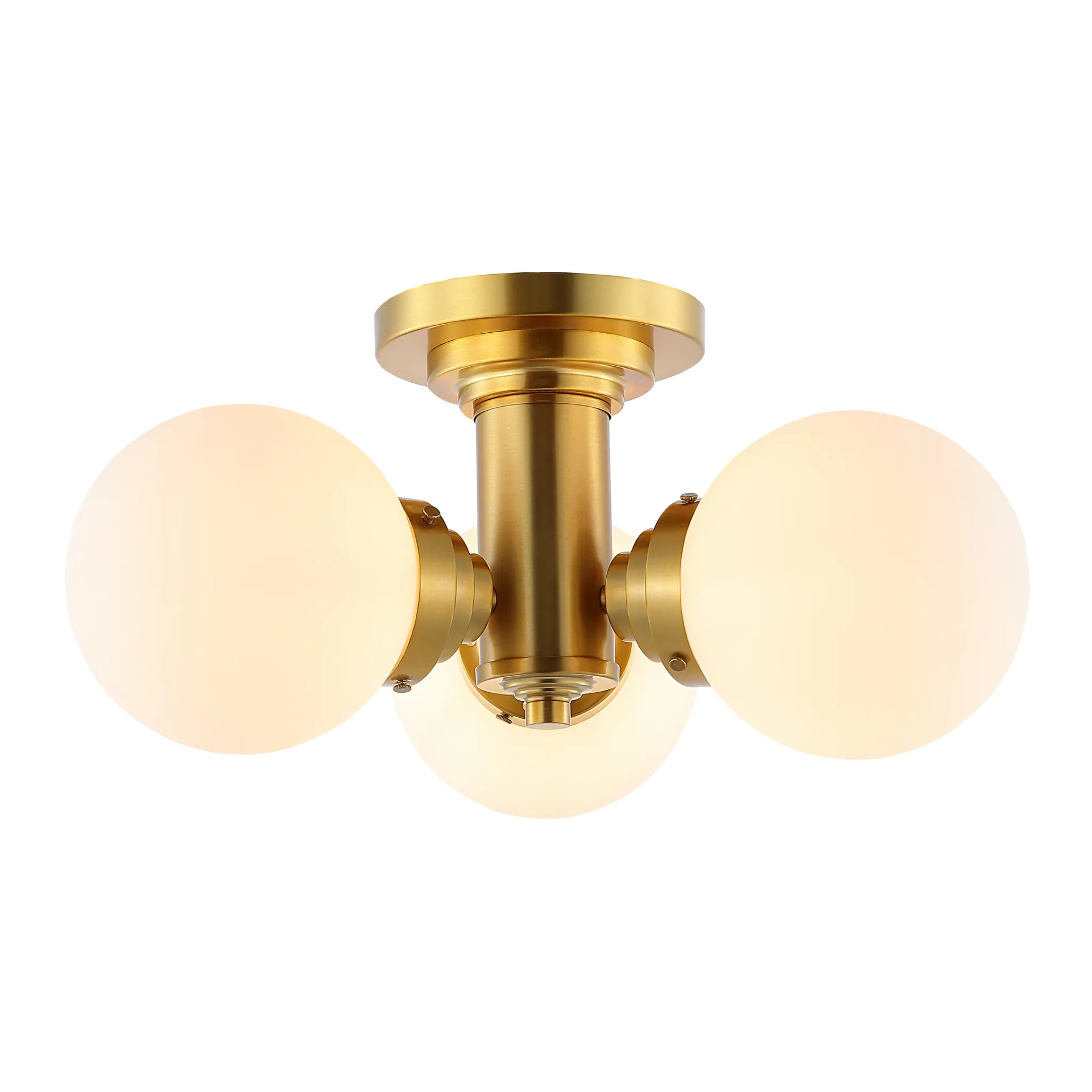 Elenna Three-Light Flush Mount in Gold