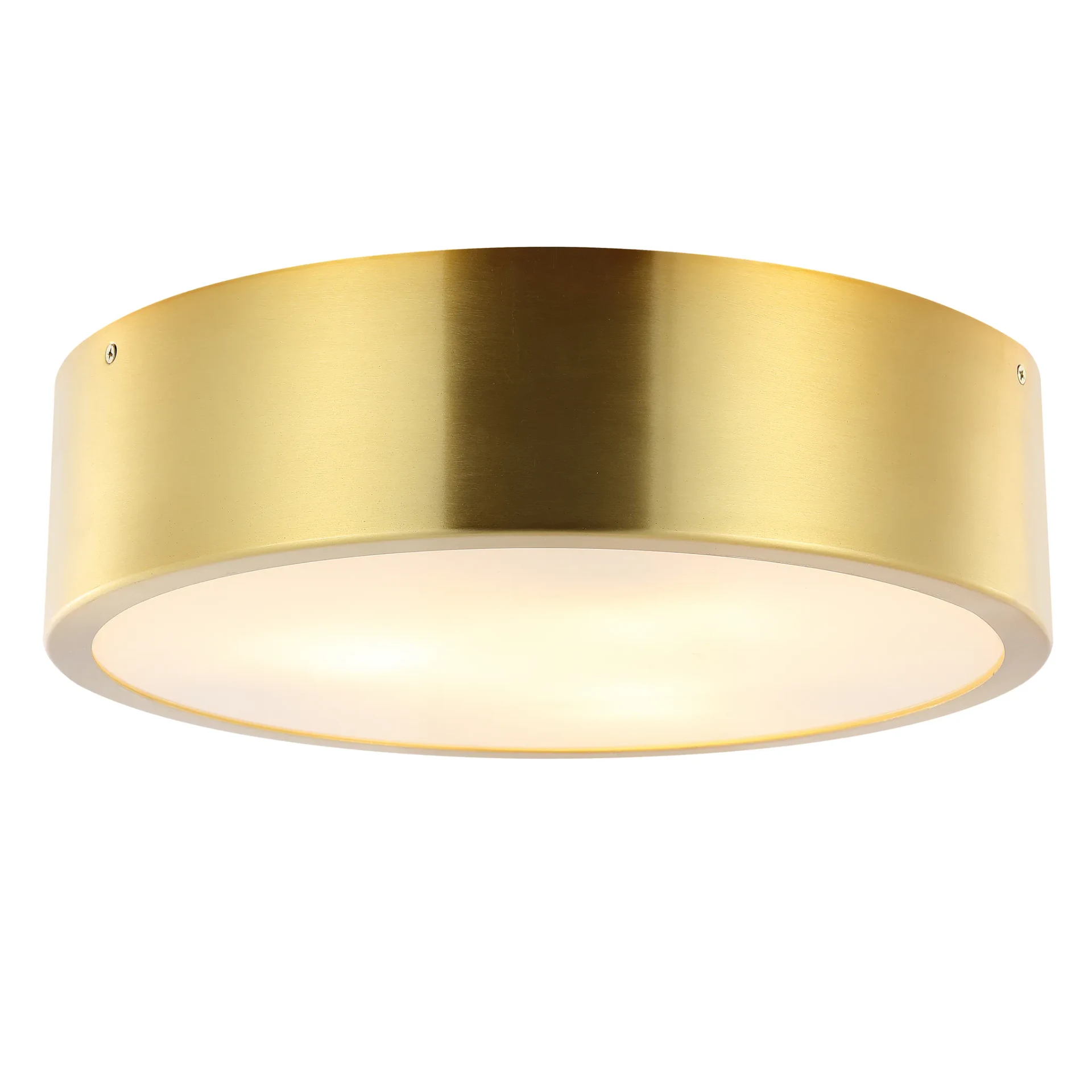 Reda Three-Light Flush Mount in Brass