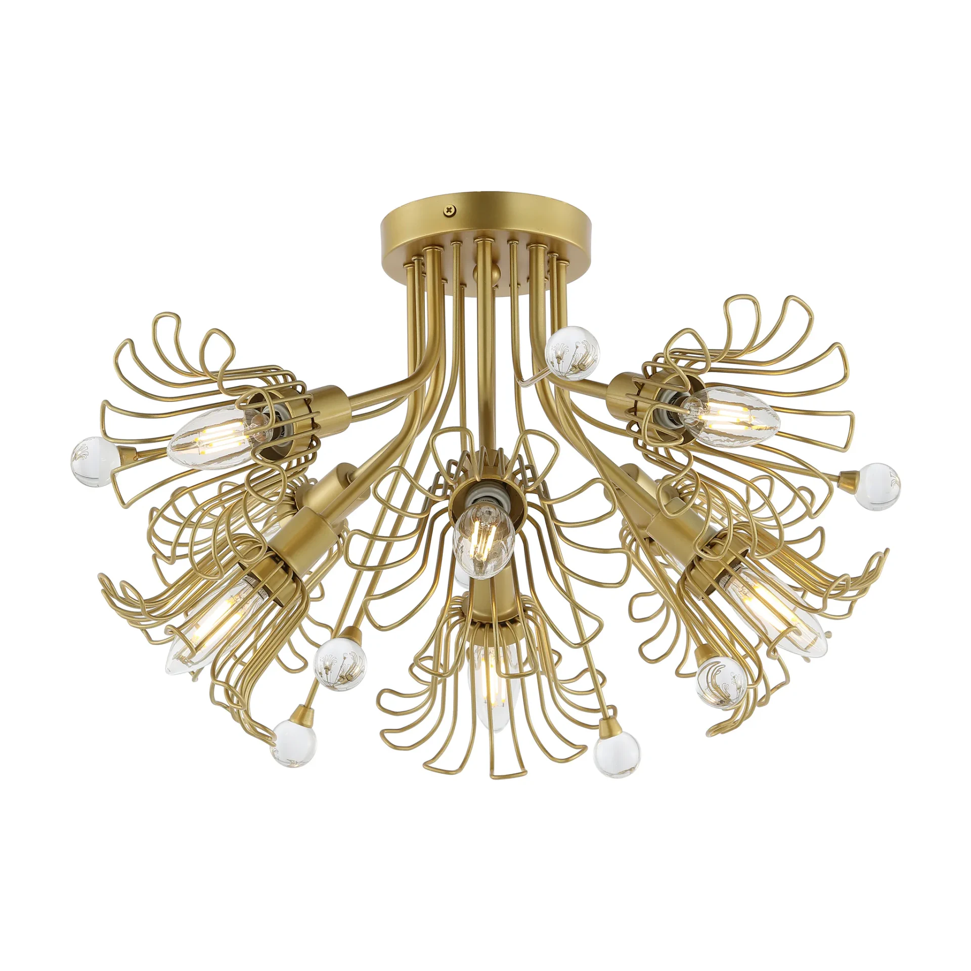 Leandra Eight-Light Flush Mount in Gold