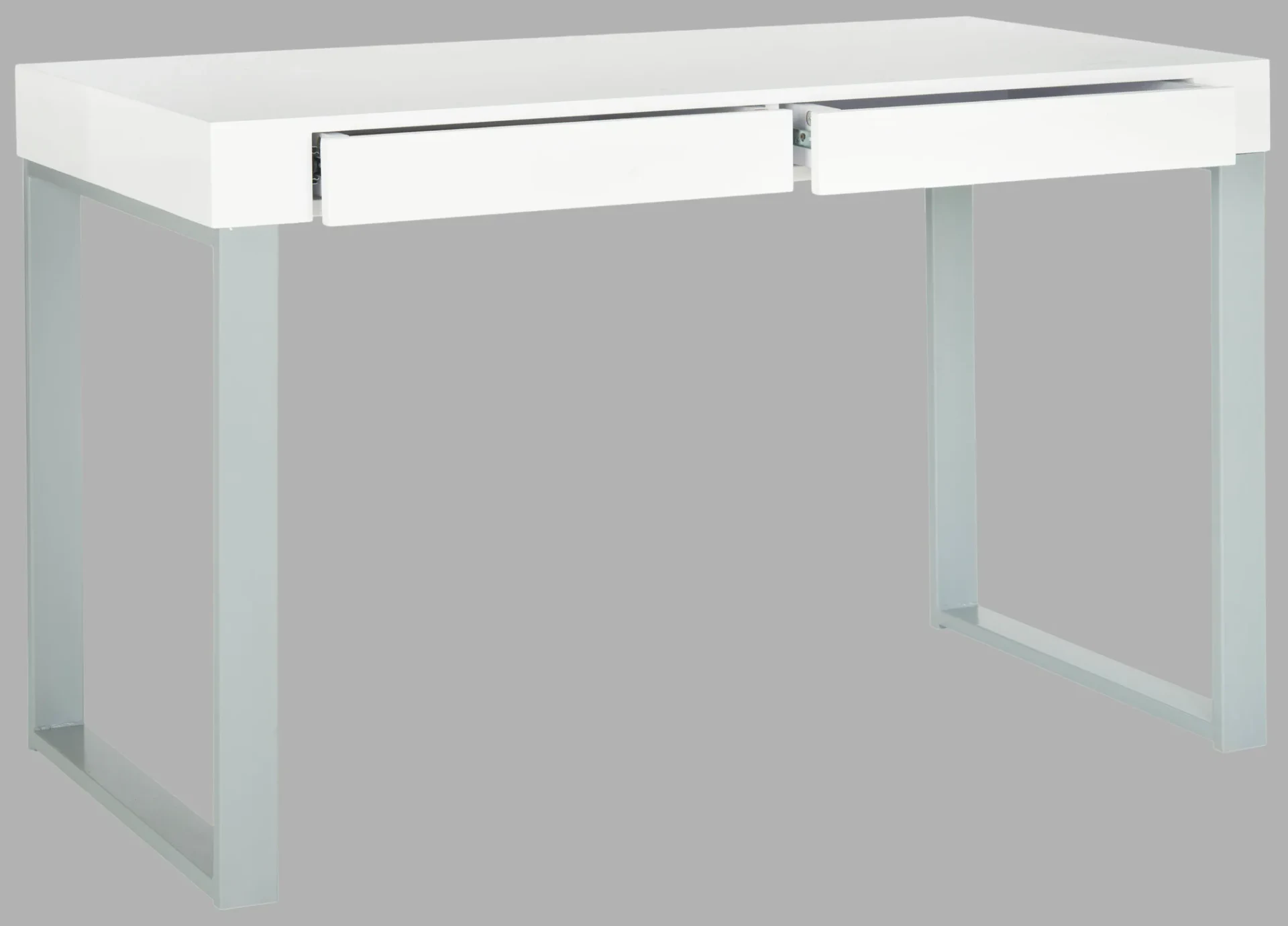 Barton Desk in White / Gray