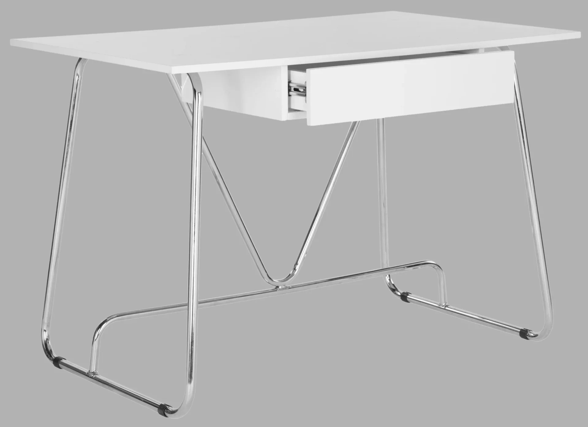 Molloy Desk in White / Chrome