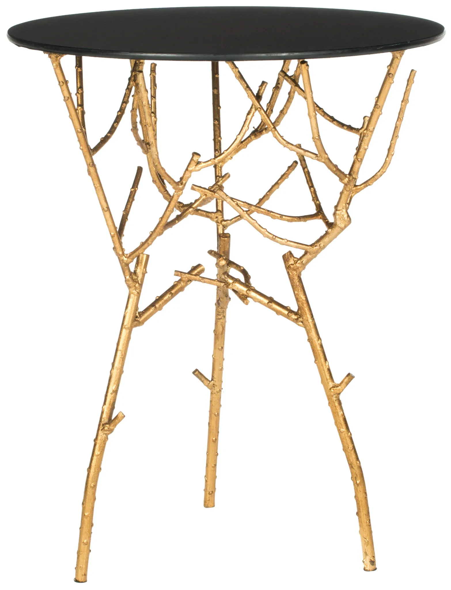 Tara Accent Table in Gold / Black Clear