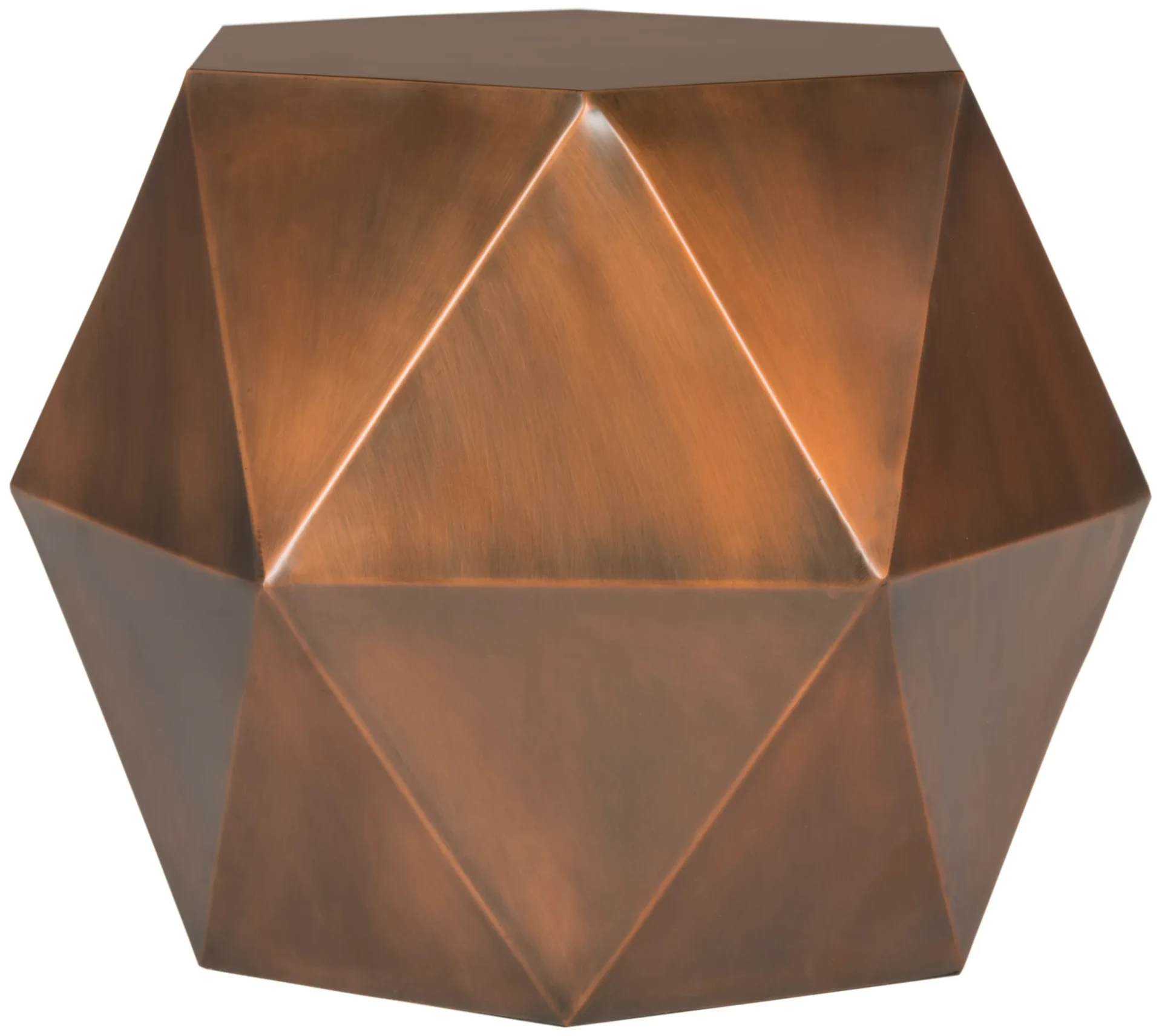Astrid Faceted Side Table in Copper