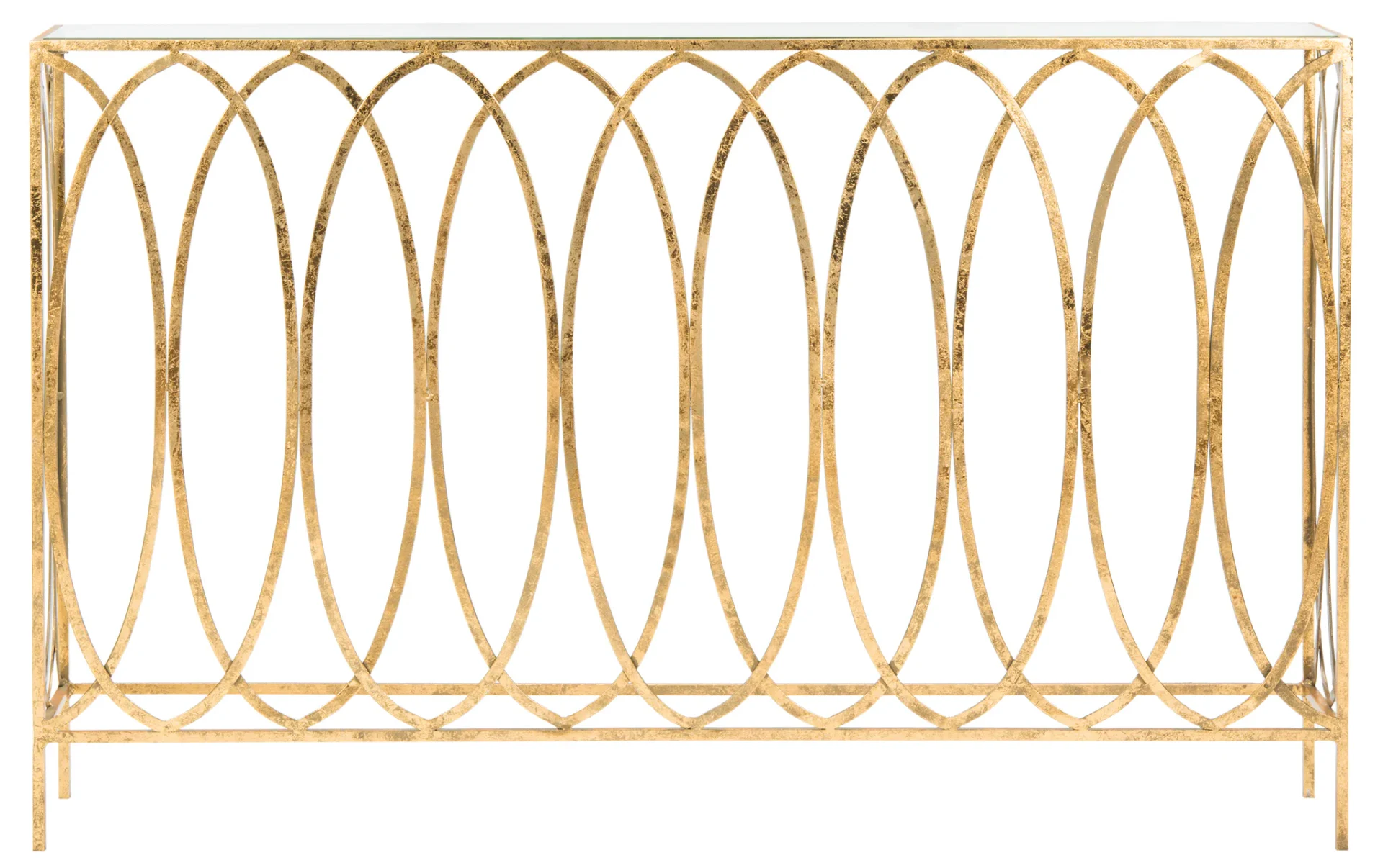 Carina Oval Ringed Console Tab in Gold Foil / Clear
