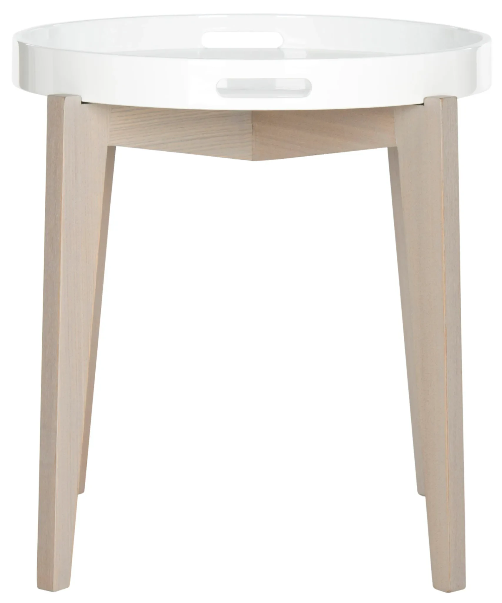Ben End Table in White / Brown