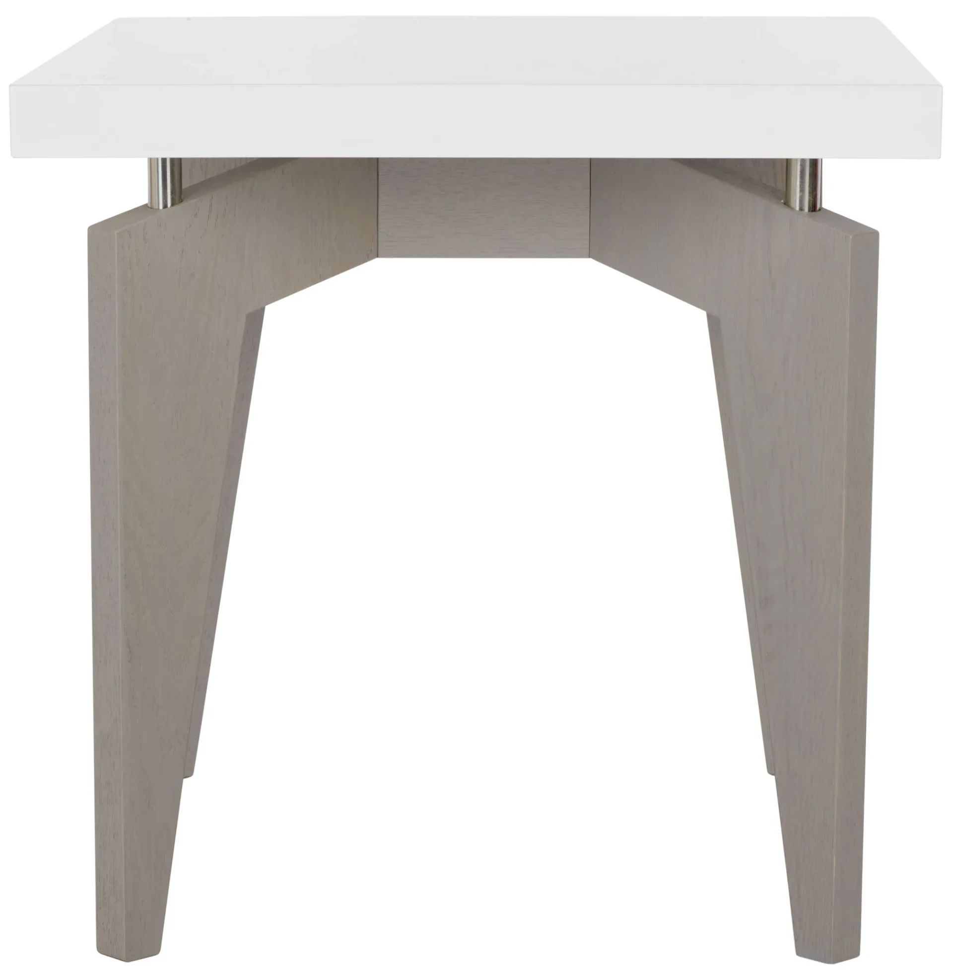 Josef End Table in White / Dark Brown